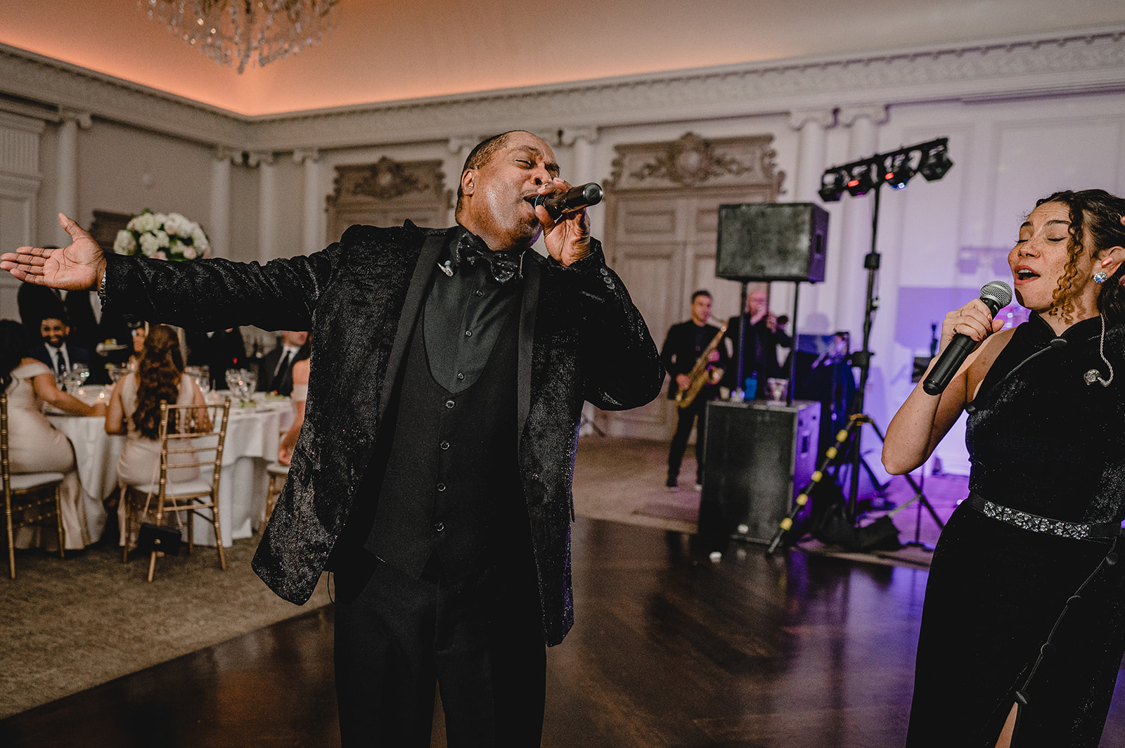 live band performs during NJ wedding reception