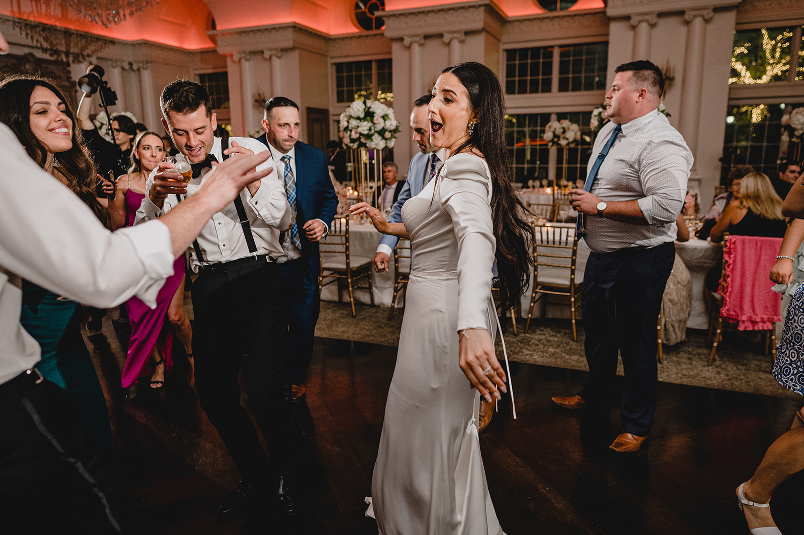 wedding guests dance at NJ wedding reception