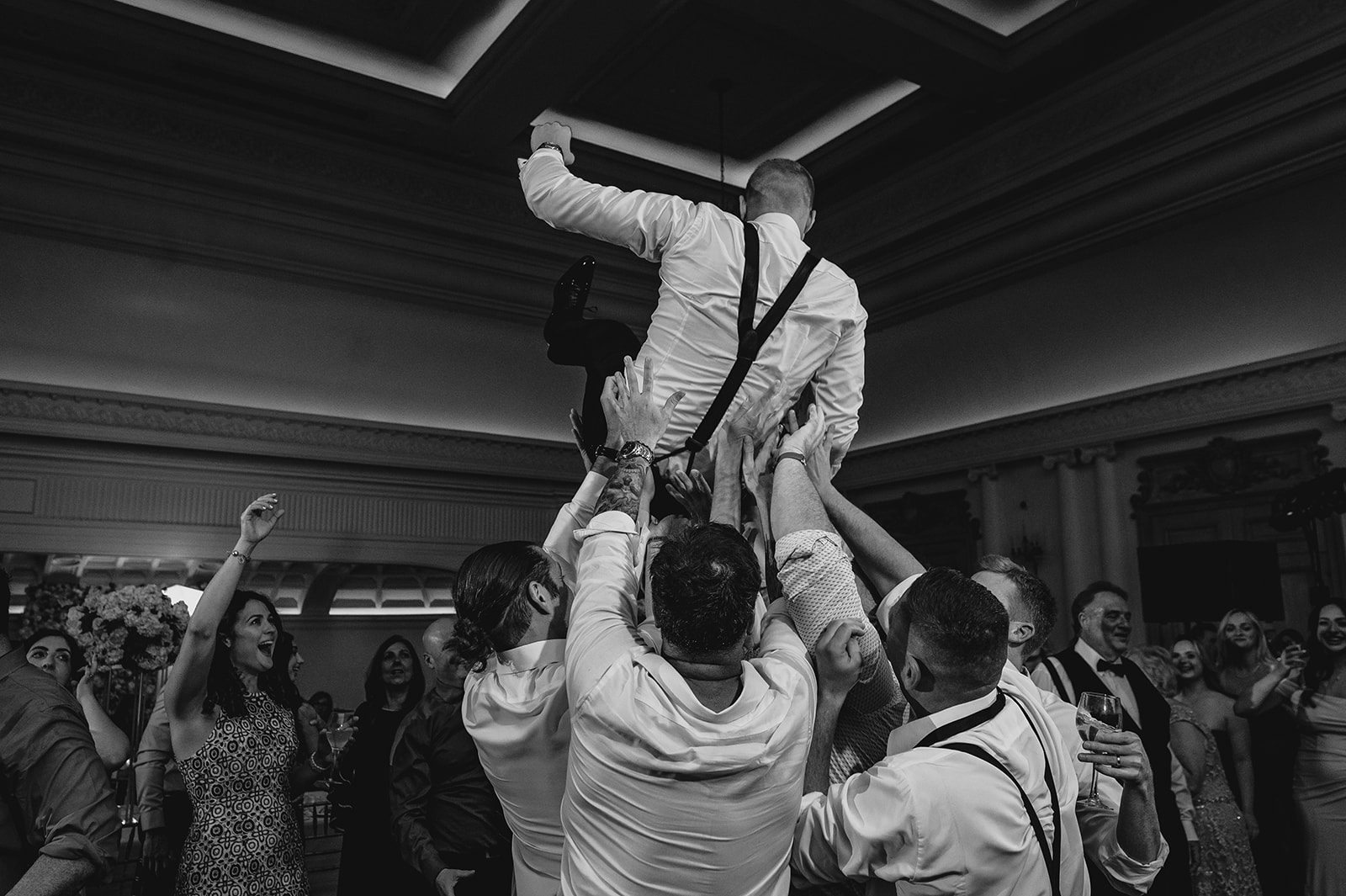 guests dance during NJ wedding reception