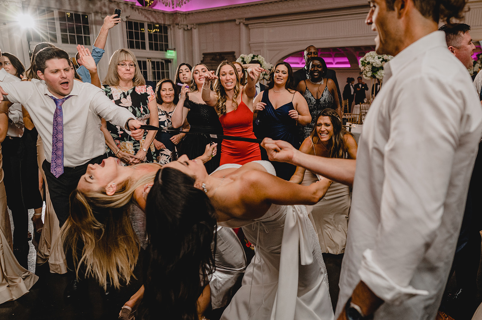 guests dance during NJ wedding reception