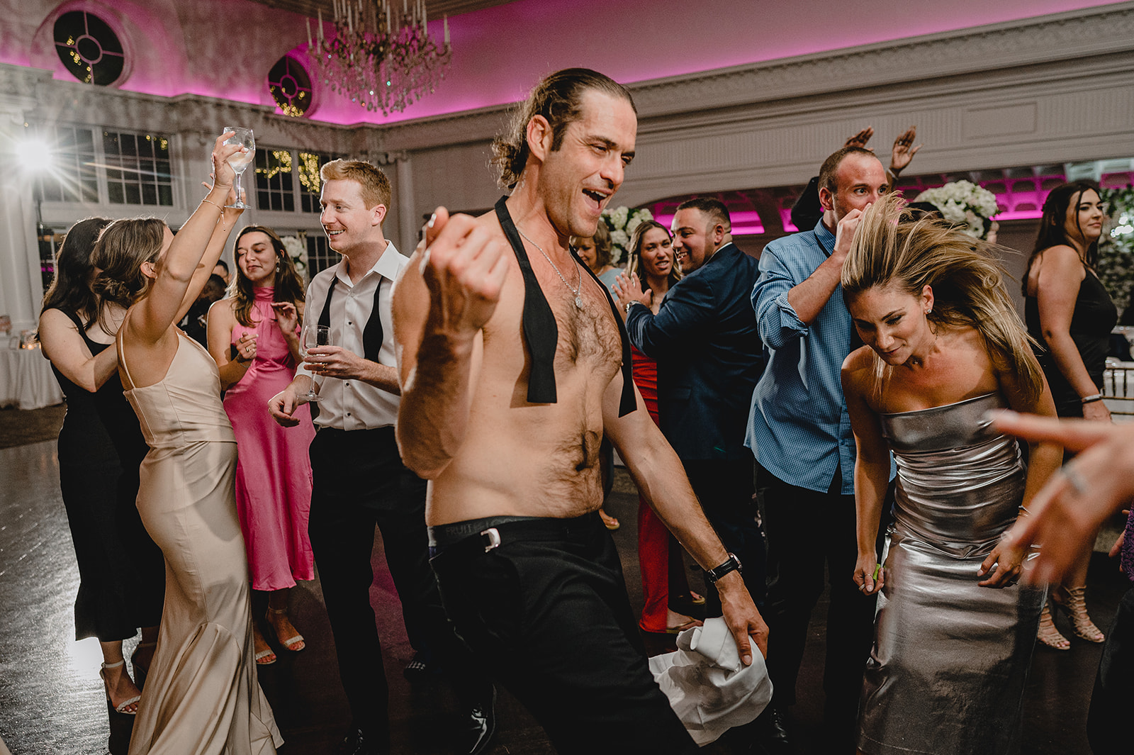 guests dance during NJ wedding reception