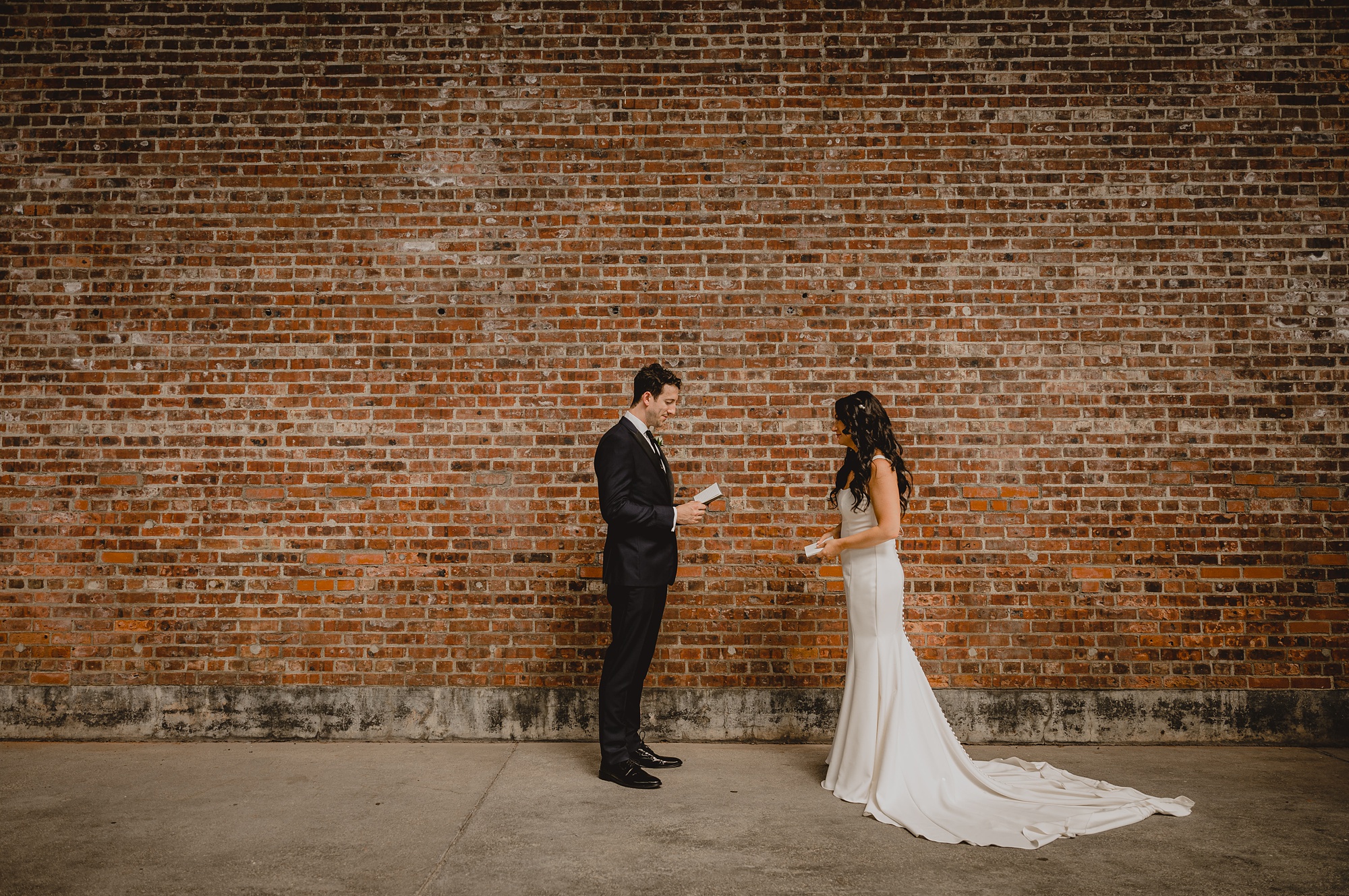 bride and groom read private vows at the Liberty House