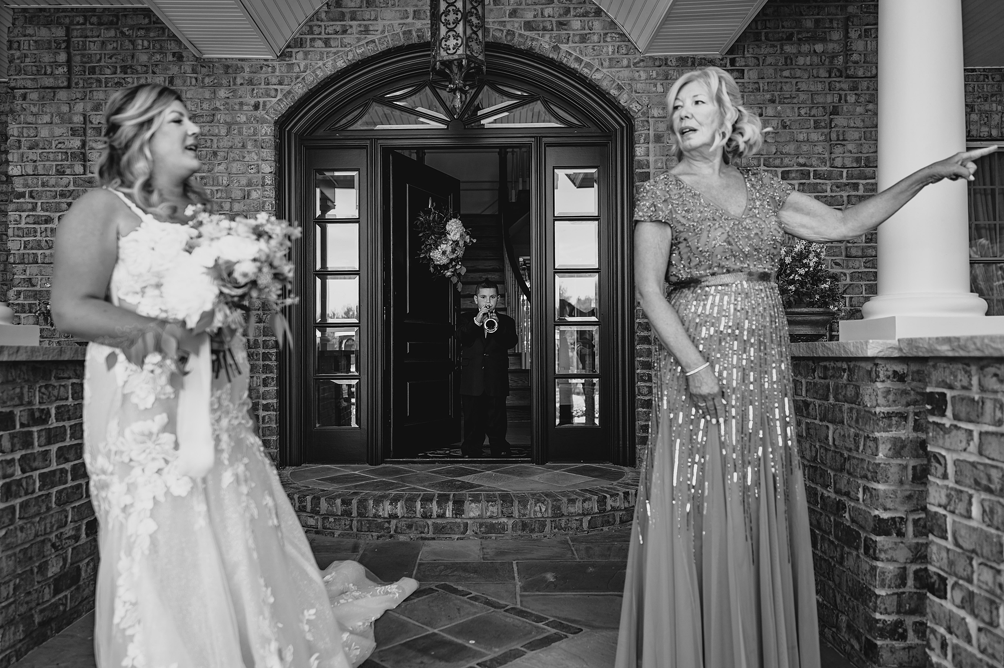 bride talks with mom during prep on wedding day