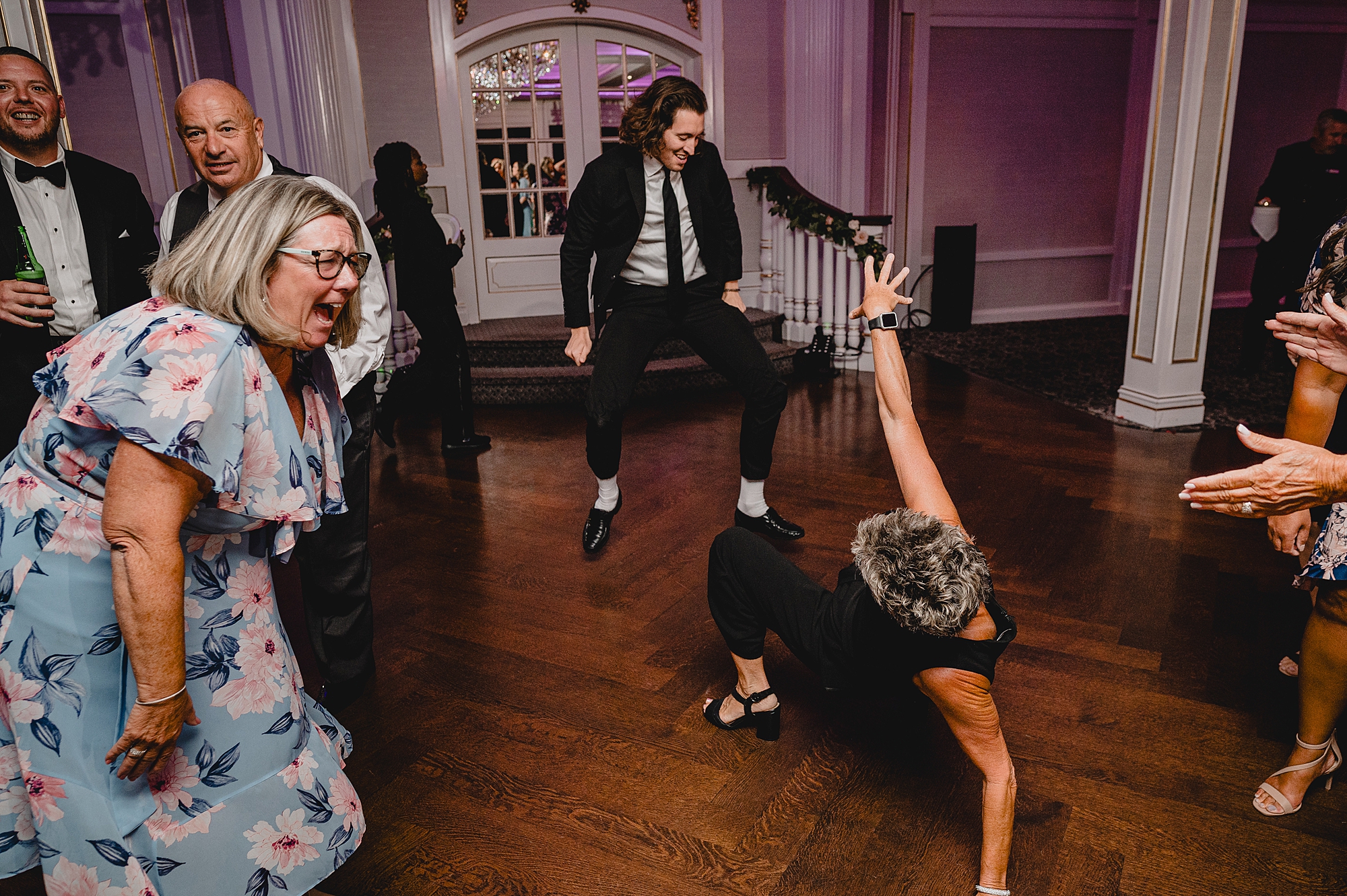 wedding guests dance at Spring Lake NJ wedding reception