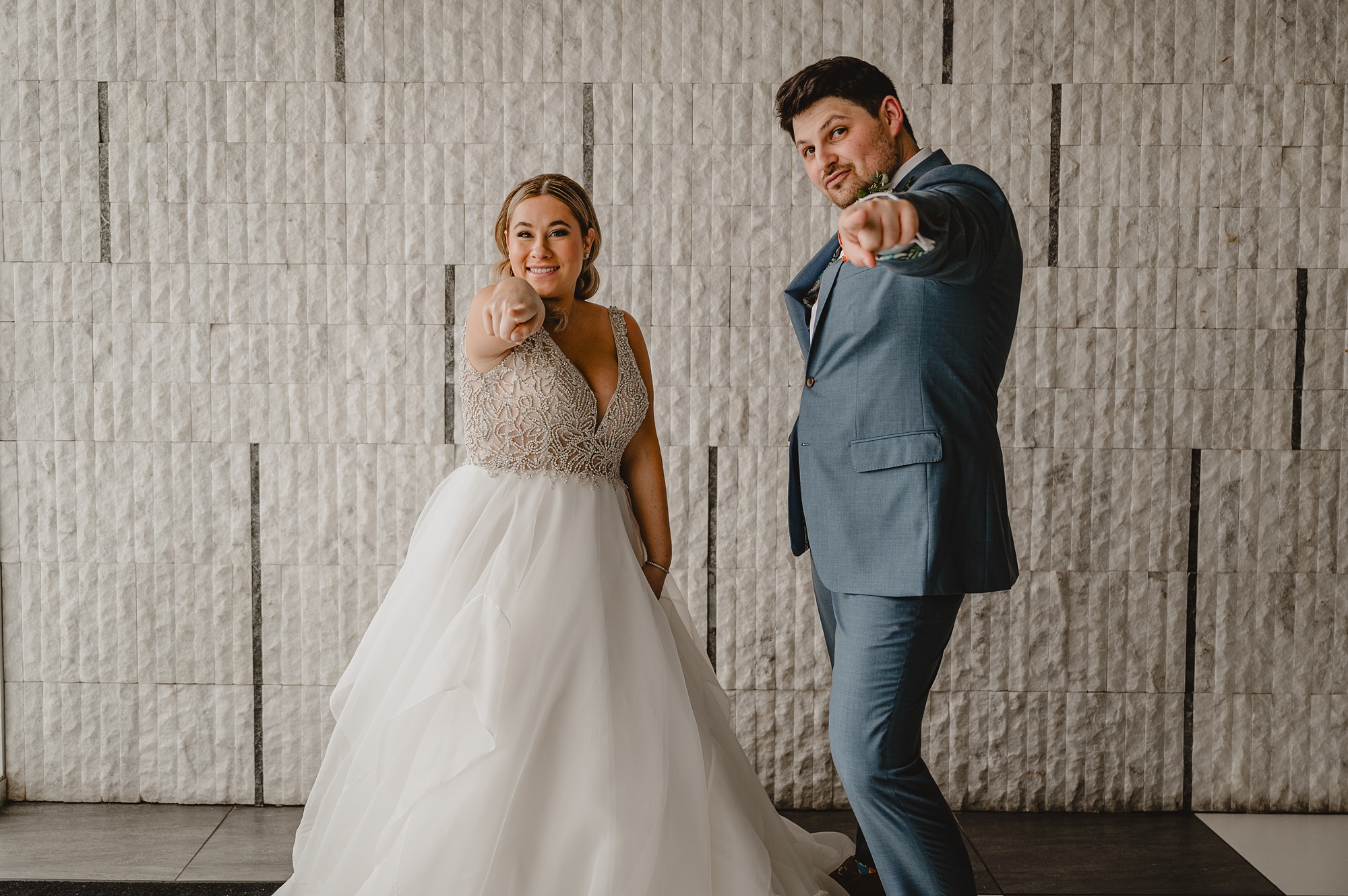 newlyweds dance during fun wedding day at Above Staten Island