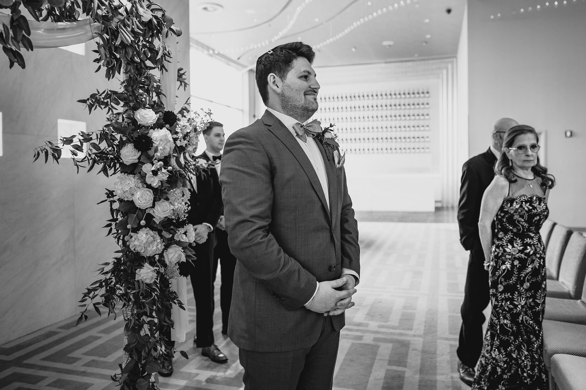 groom cries watching bride walking down aisle