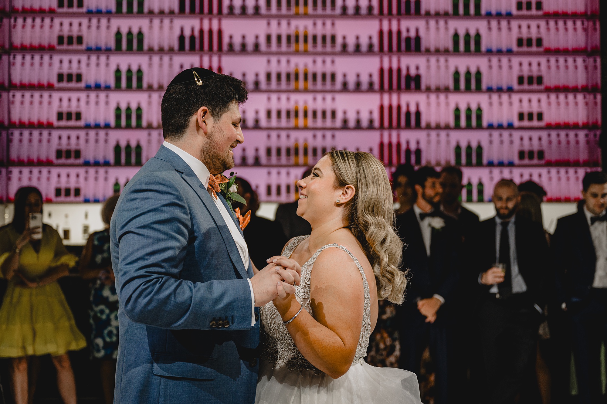 newlyweds dance during reception at Above Staten Island