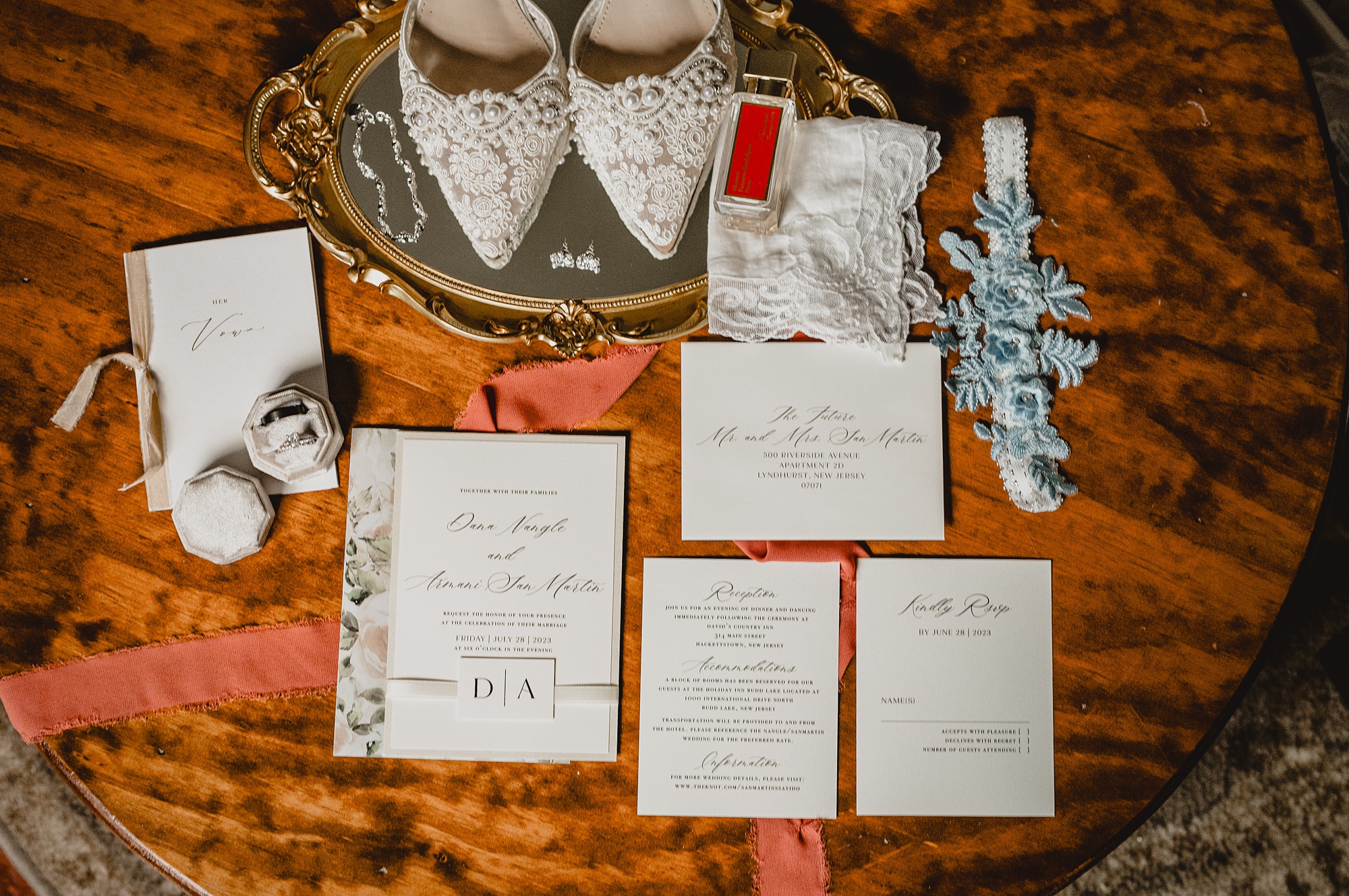 stationery set rests on wooden stool at David's Country Inn