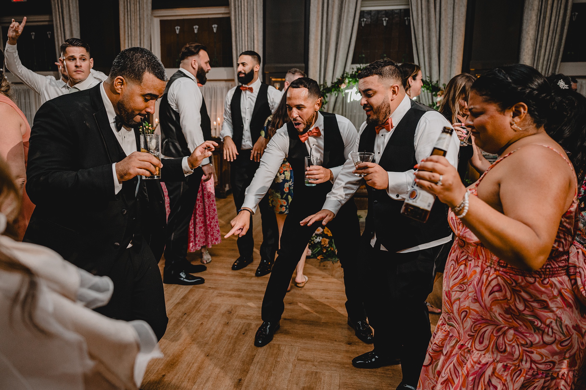 wedding guests dance during Hackettstown NJ wedding reception