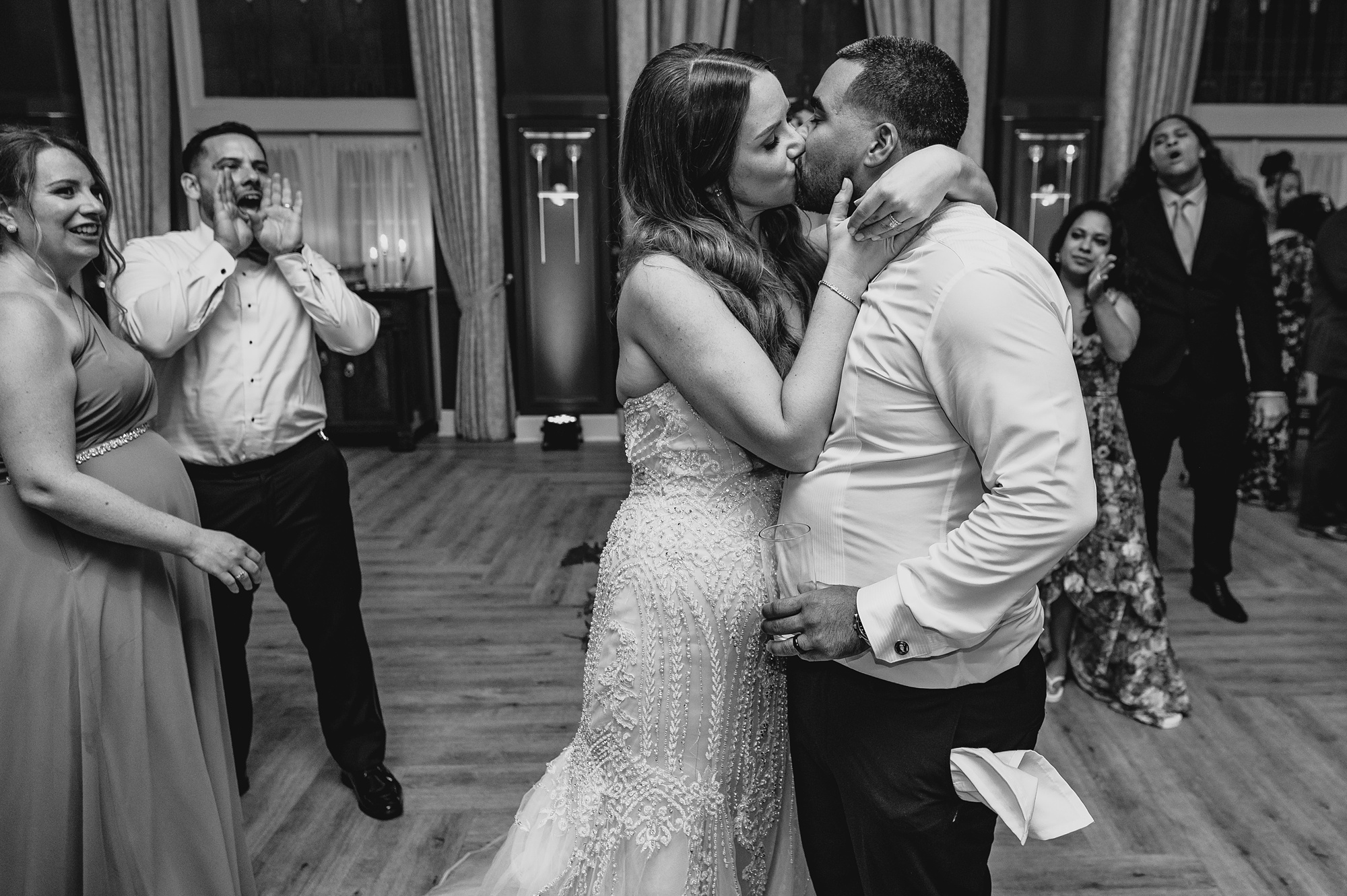 bride and groom dance during Hackettstown NJ wedding reception