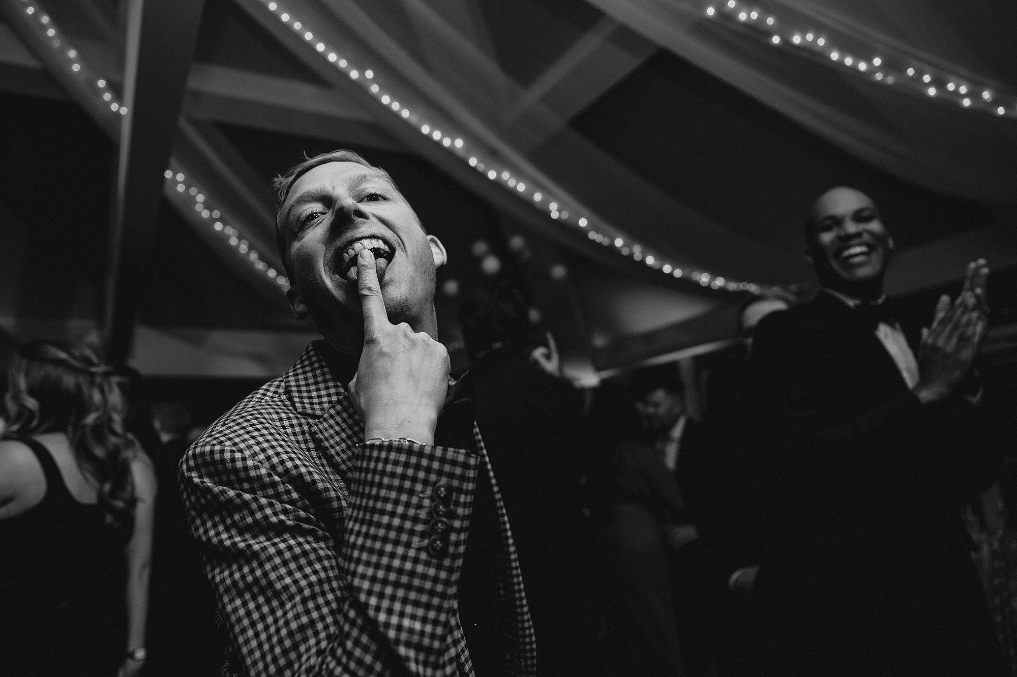 wedding guest dances at the Liberty House