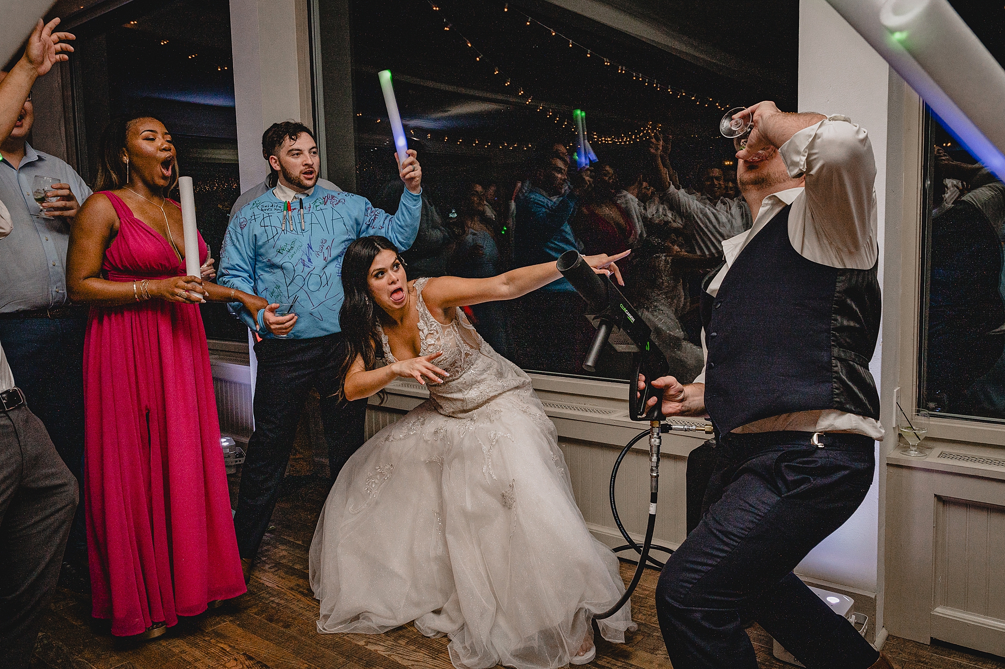 bride dances during wedding reception in Hudson NY