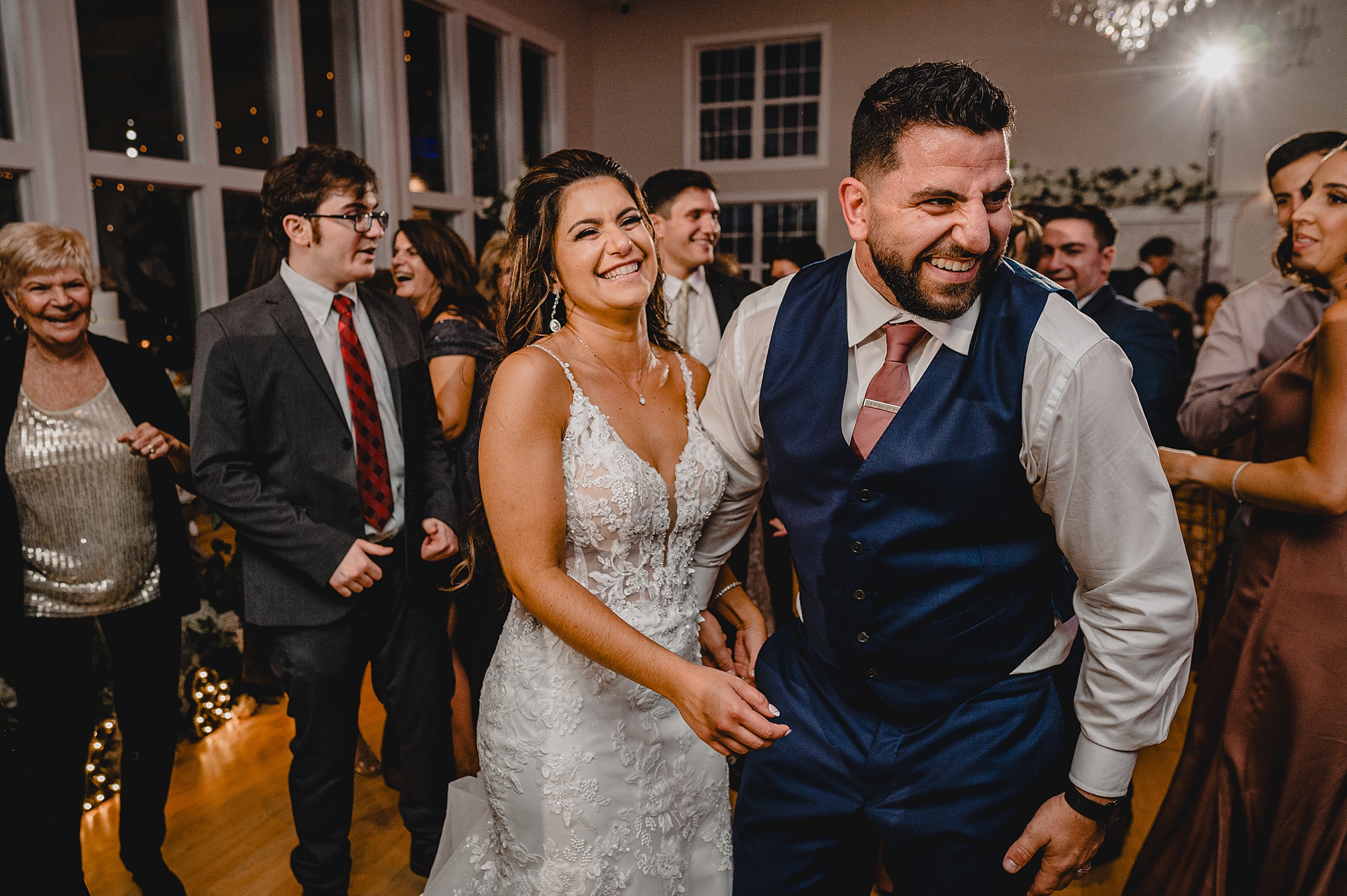 bride and groom dance together at Sparta NJ wedding reception