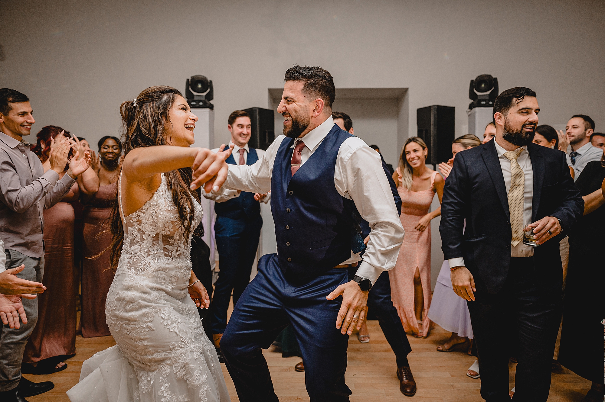bride and groom dance together at Sparta NJ wedding reception