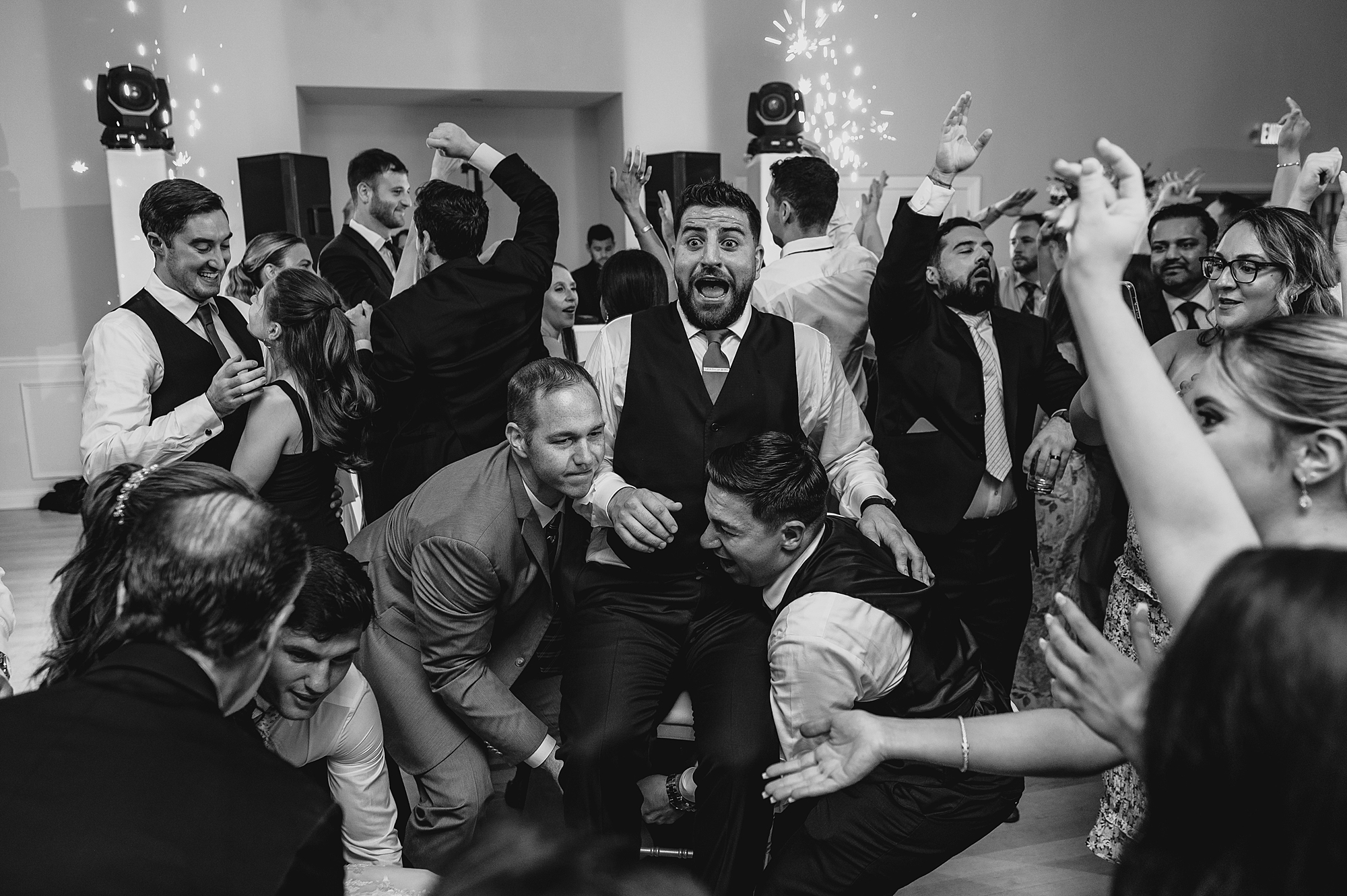 wedding guests dance at Sparta NJ wedding reception