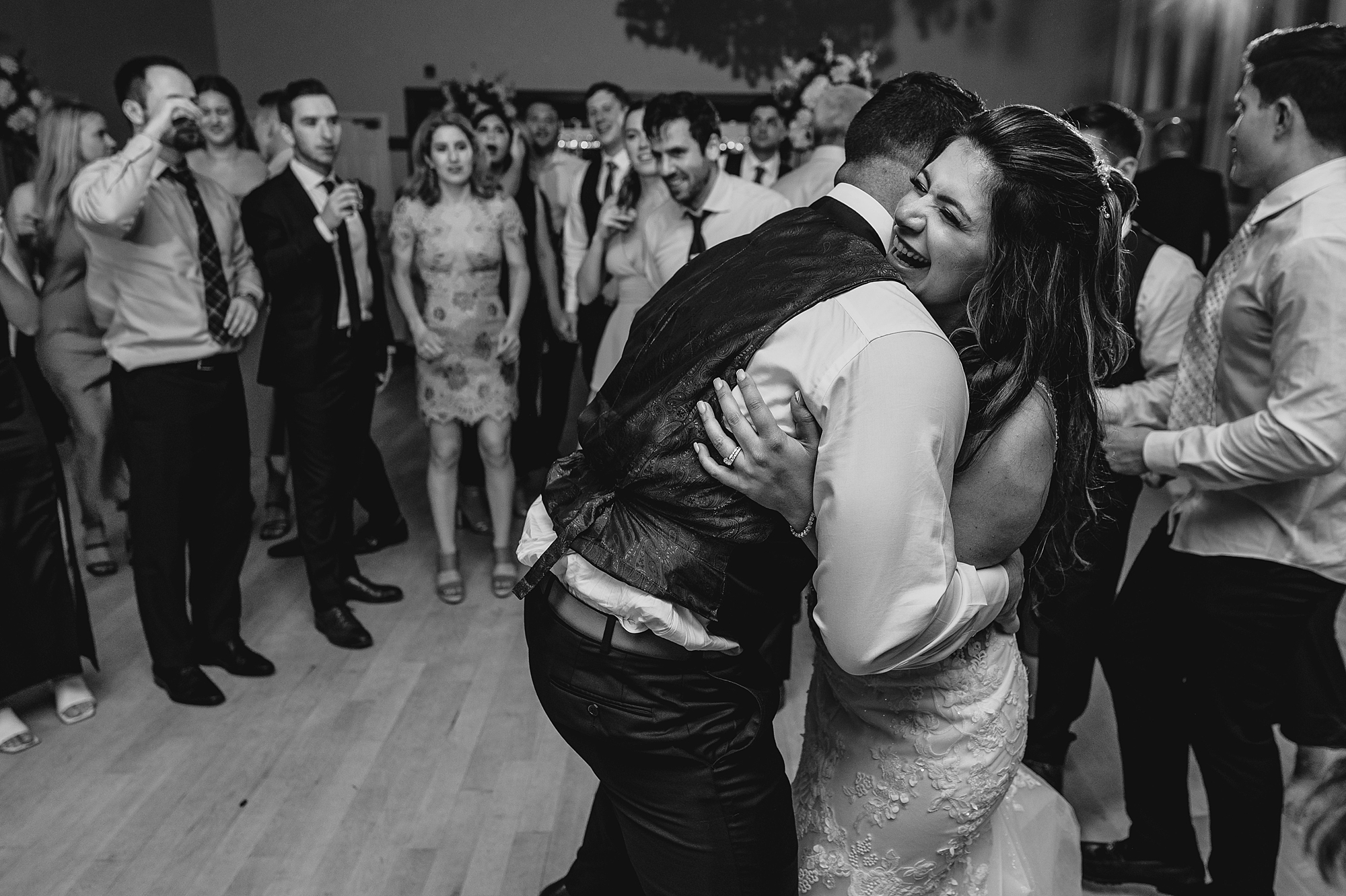 wedding guests dance at Sparta NJ wedding reception