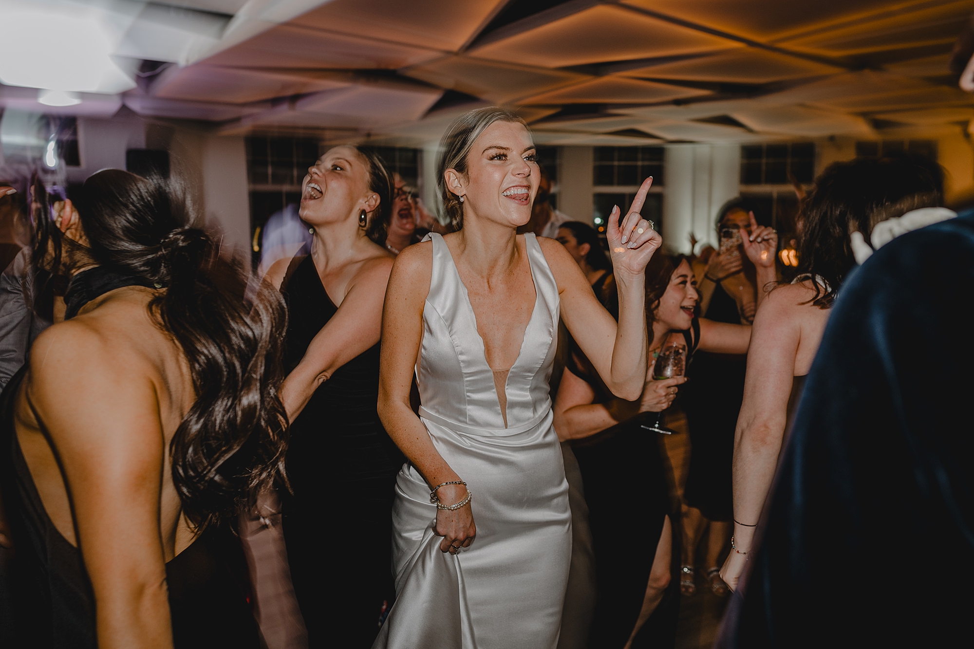 bride dances during NJ wedding reception