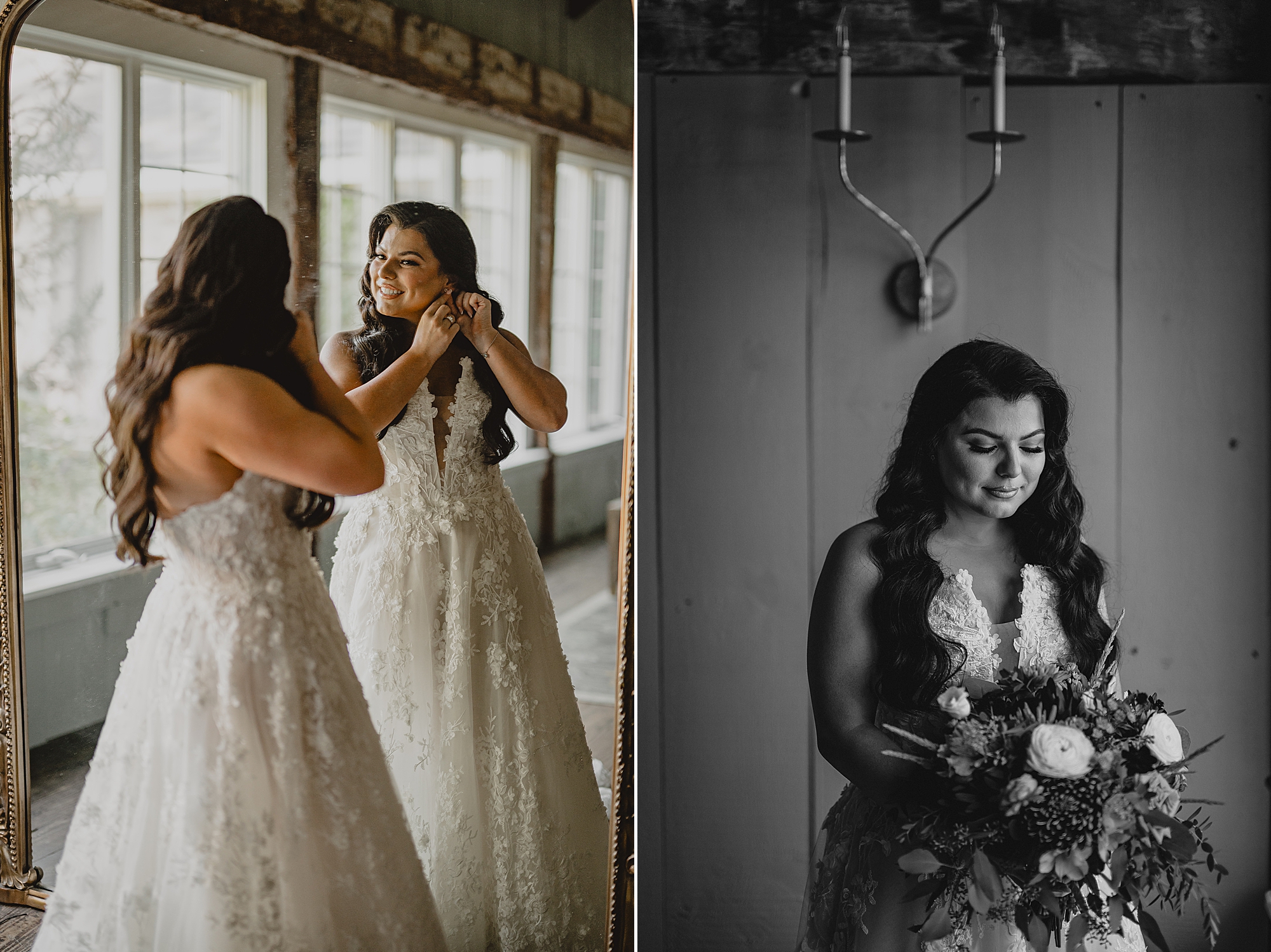 bride prepares for wedding at Crossed Keys Estate