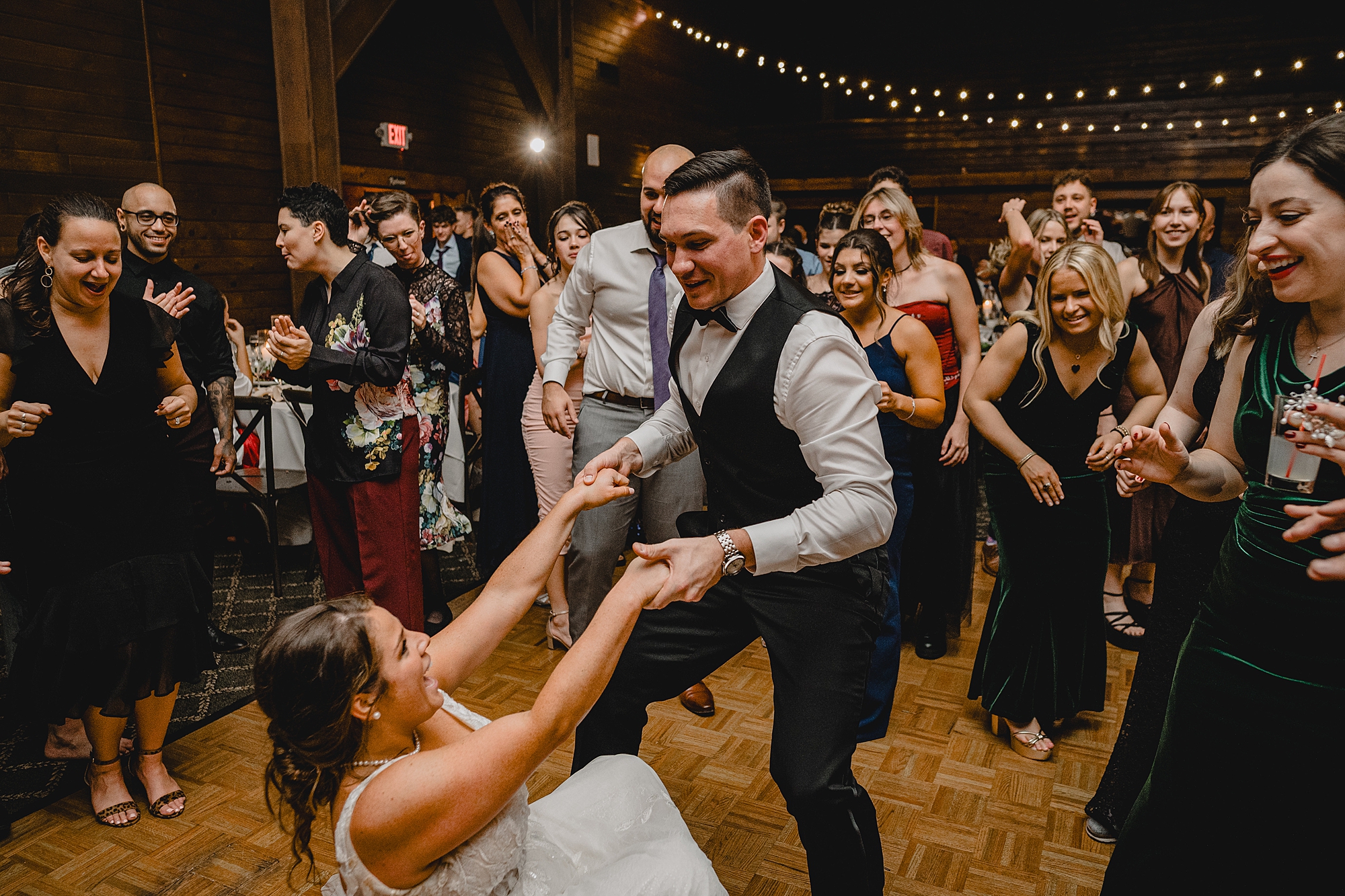 bride and groom dance during Cortlandt, NY reception