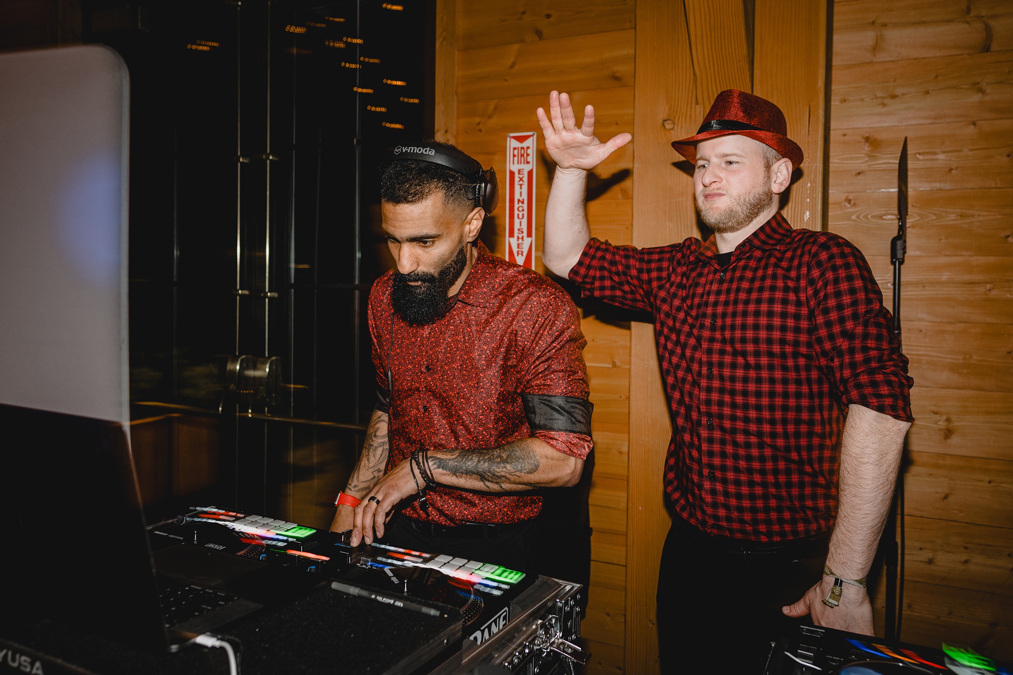 DJ plays during winter wedding reception in New Jersey