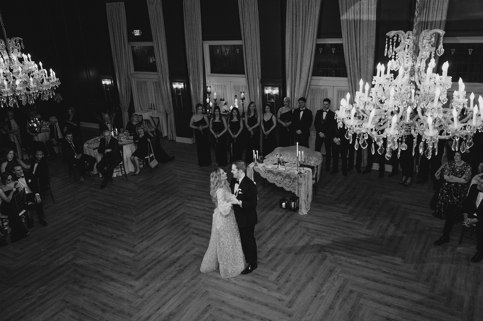 bride and groom dance together during New Jersey wedding reception