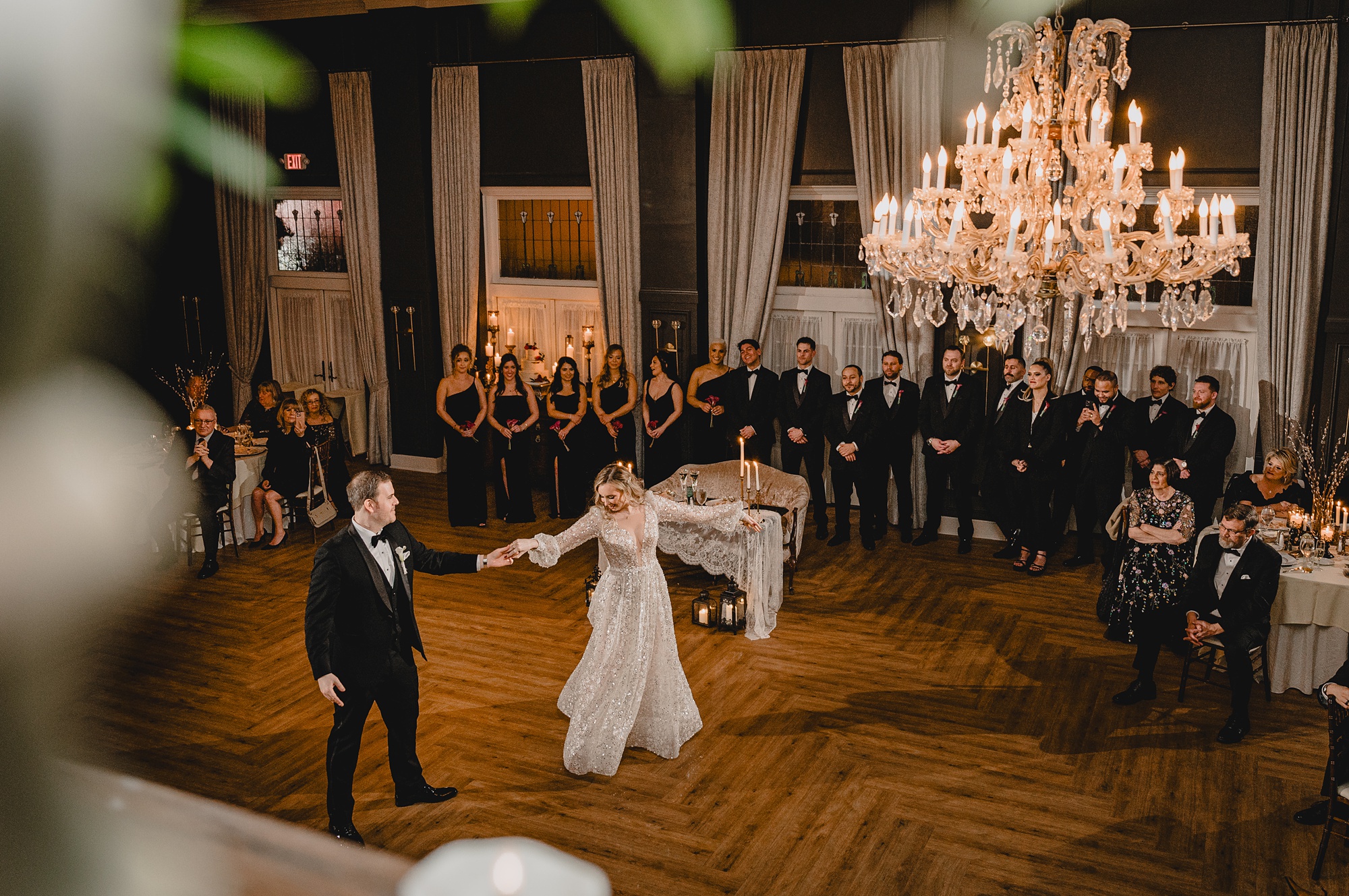 bride and groom dance together during New Jersey wedding reception