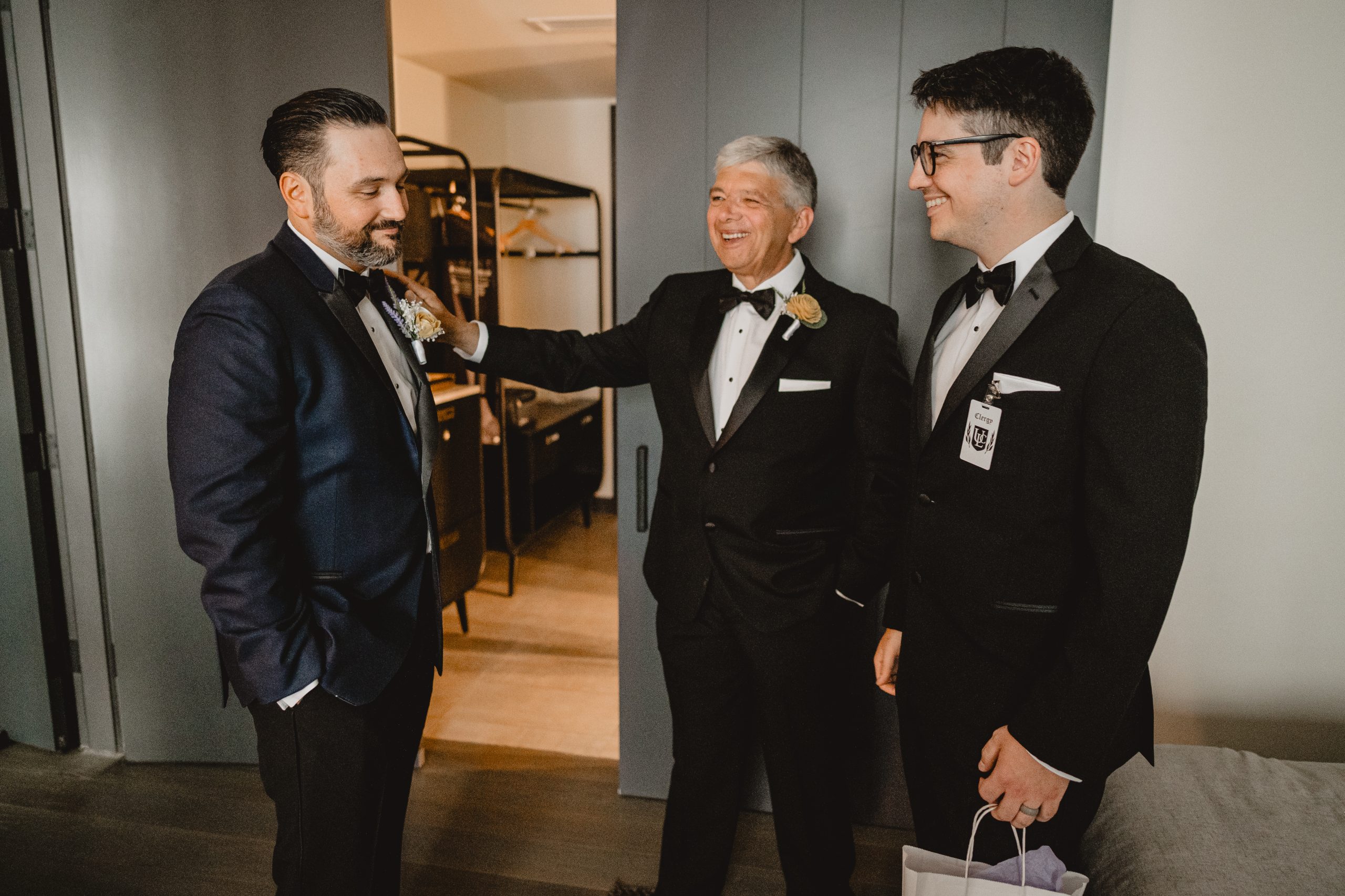 Groom with his groomsmen before a wedding at Maritime Parc.