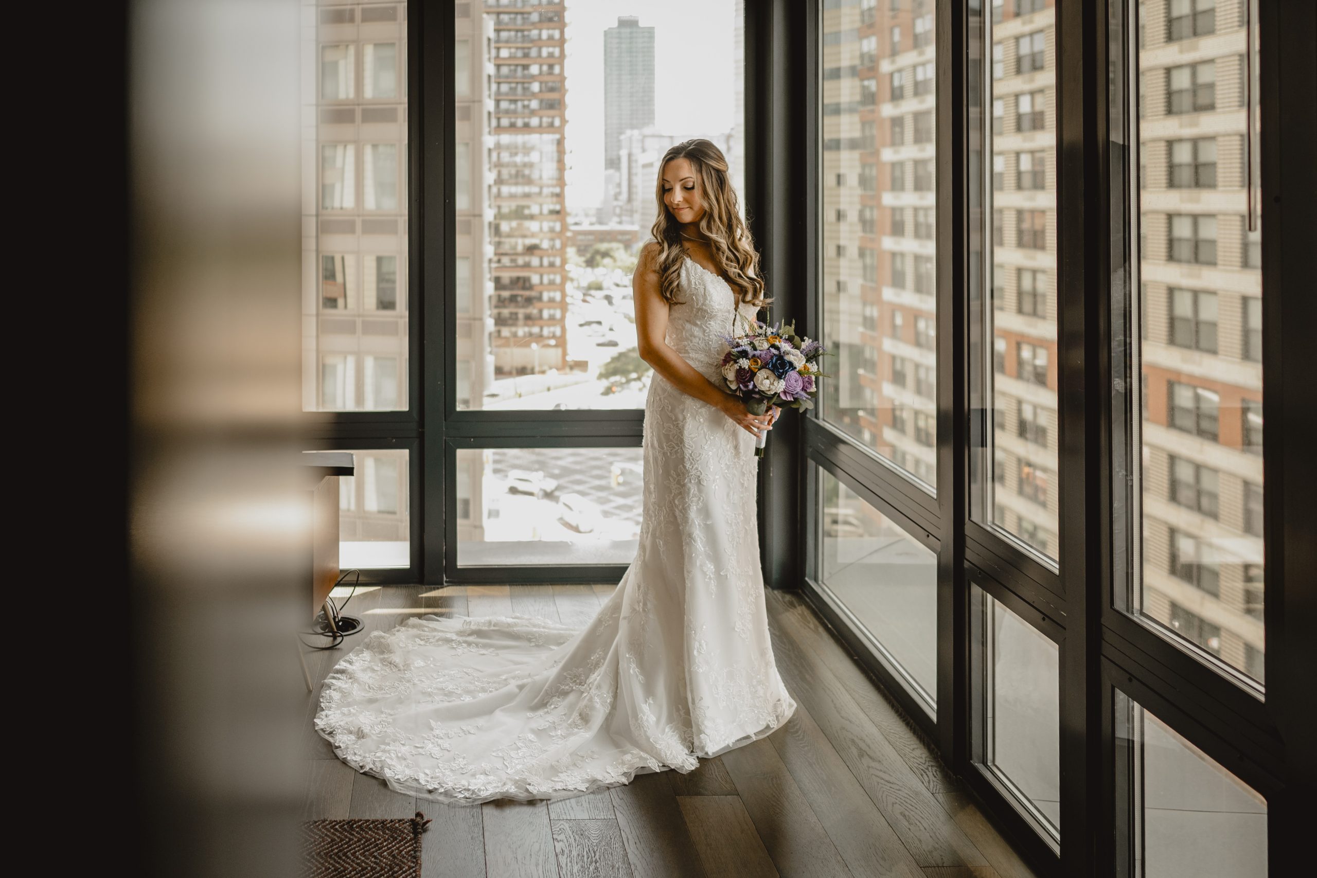 Bride's portrait before her wedding at Maritime Parc.