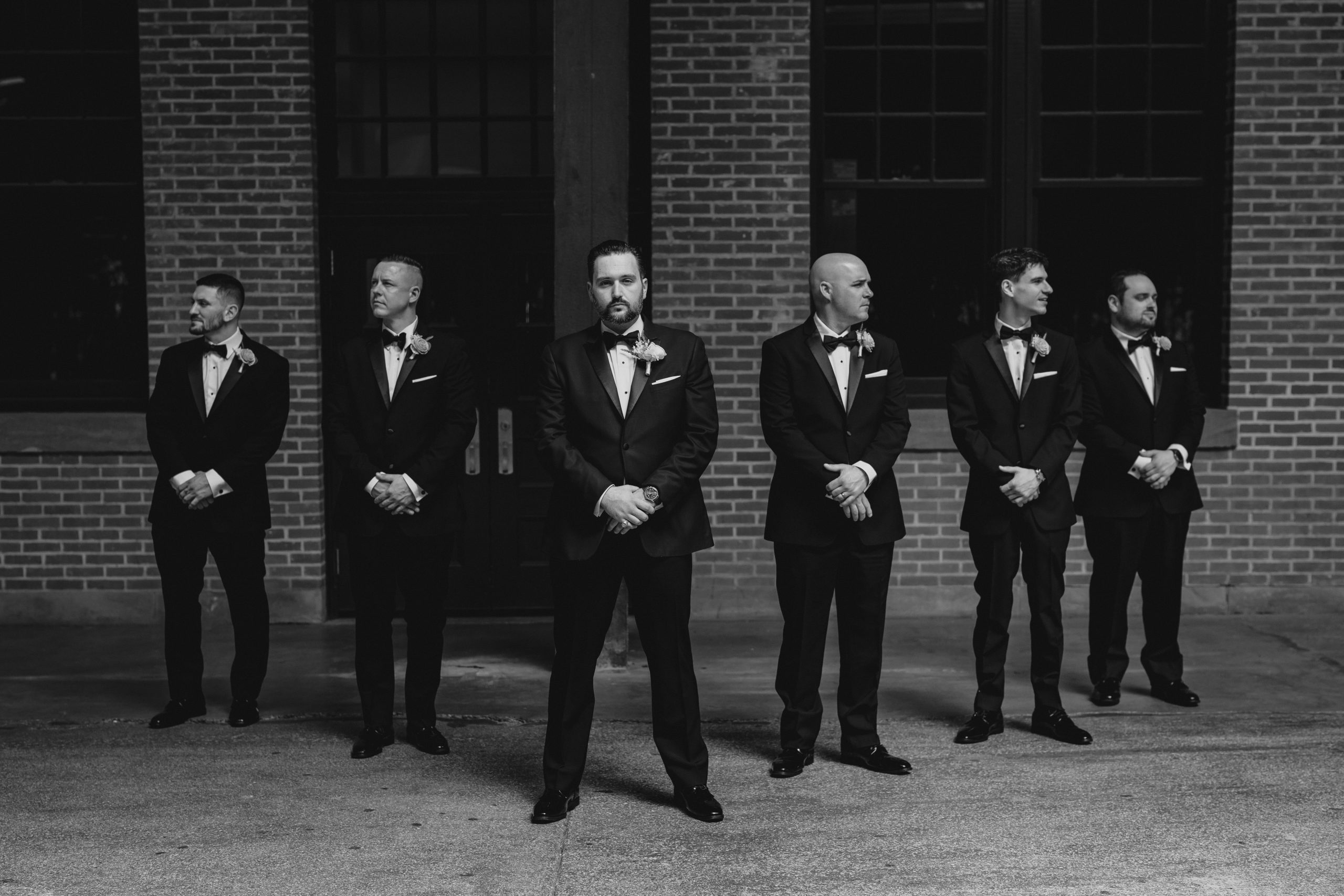 Groom with his groomsmen before his wedding at Maritime Parc.