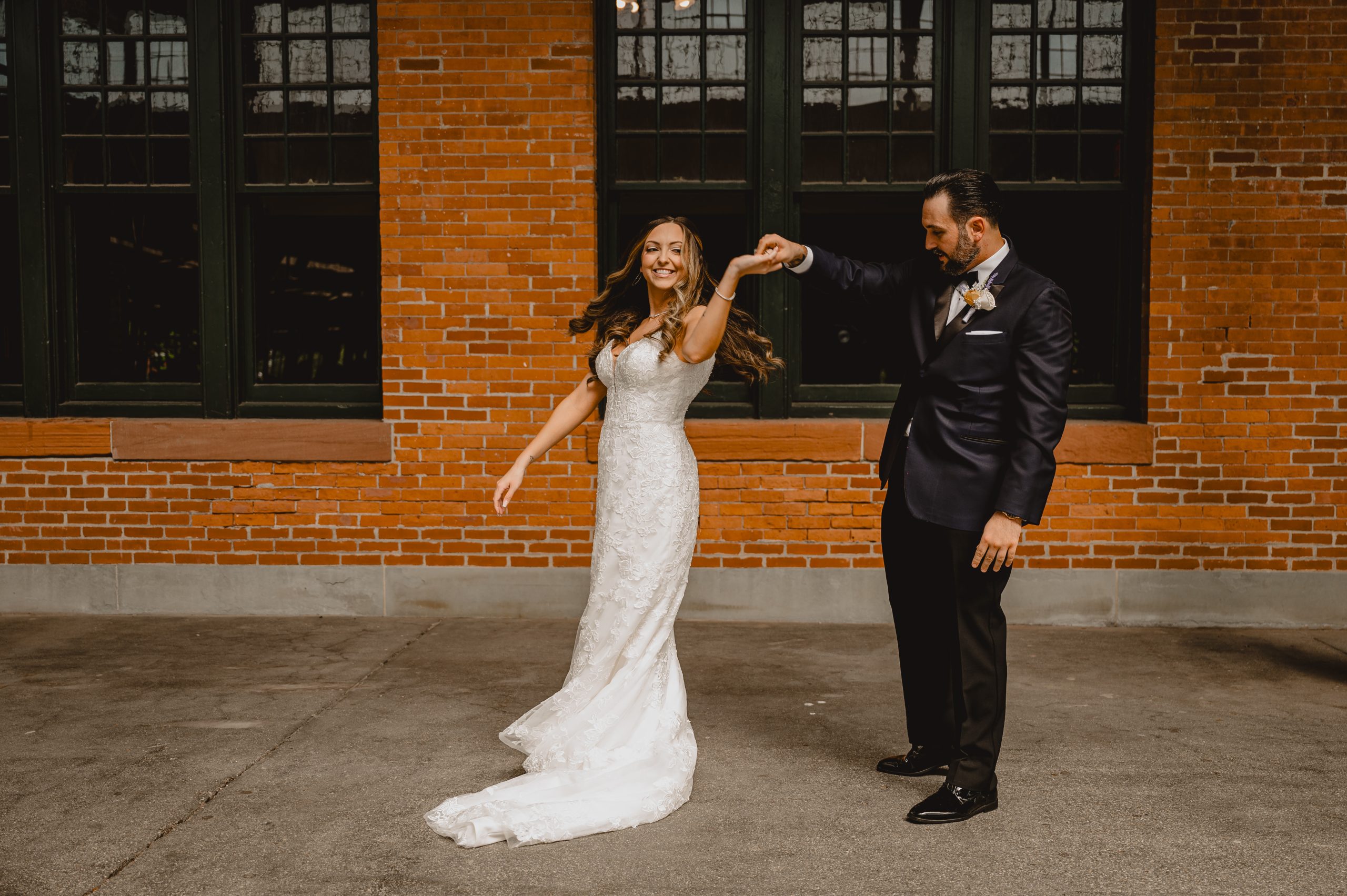 Couple dancing before their wedding at Maritime Parc.