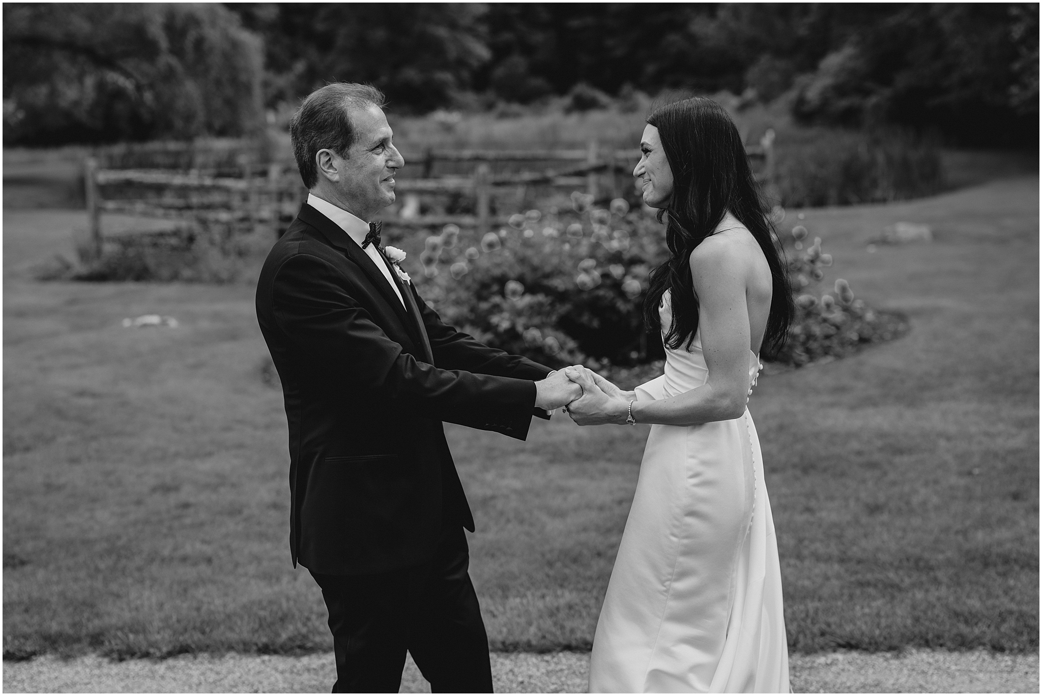 Perona Farms Reserve wedding, father daughter first look