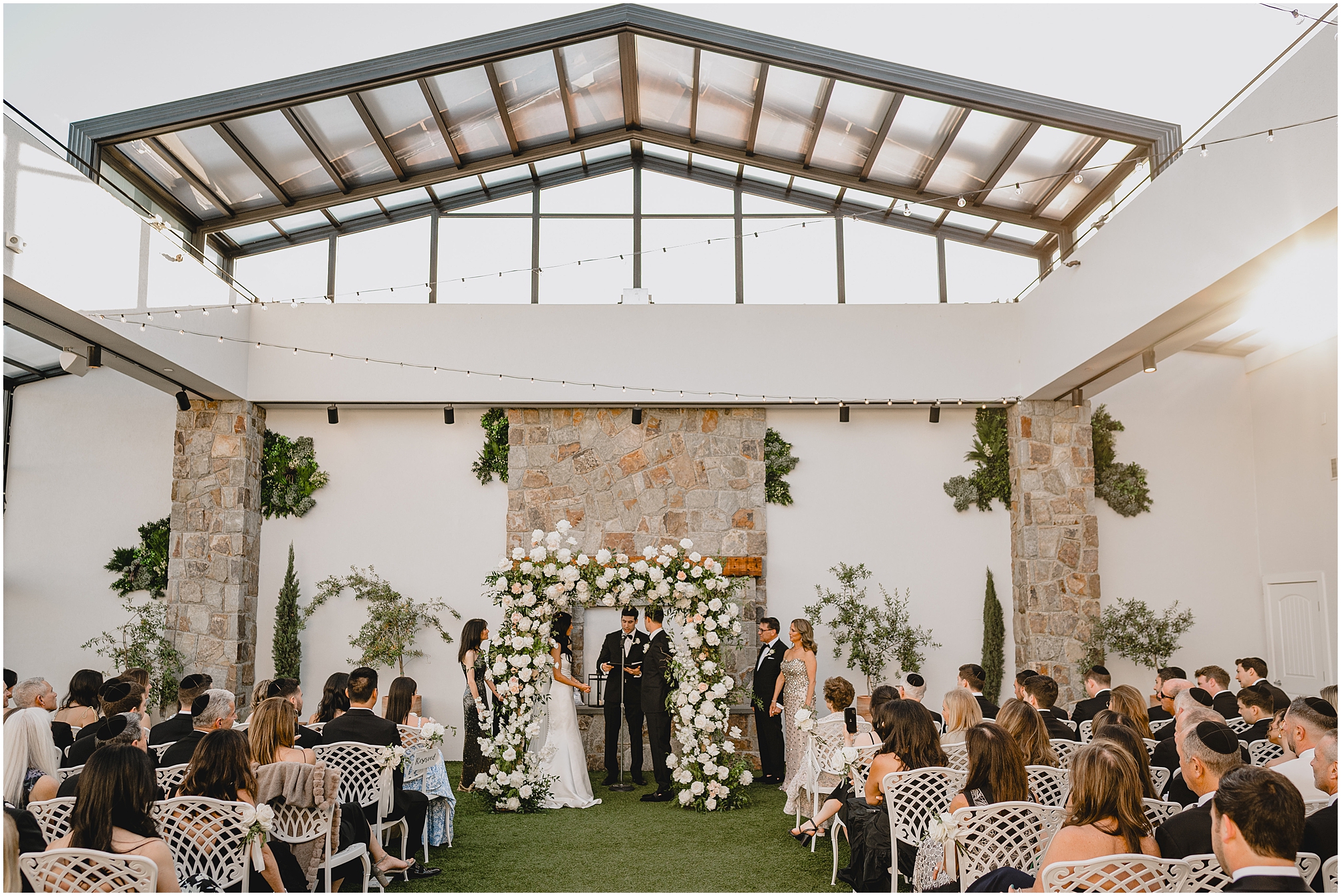 Perona Farms Reserve wedding ceremony, Made of leaves florist