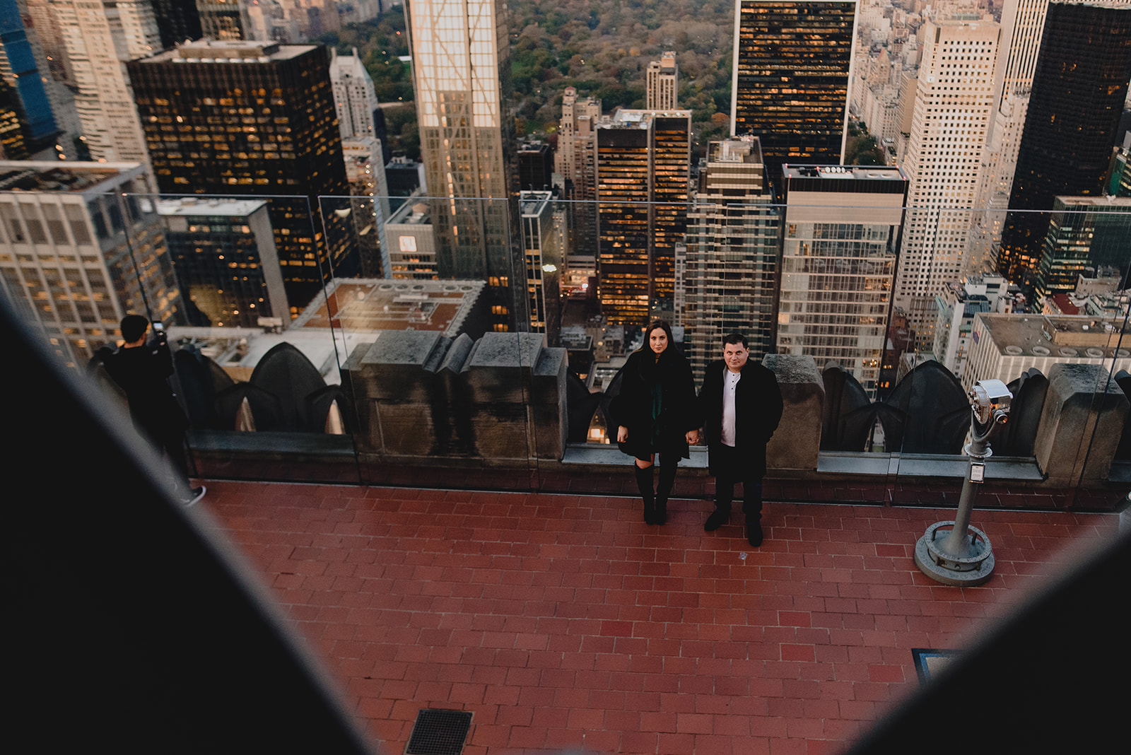 iconic engagement session locations in NYC including Top of the Rock