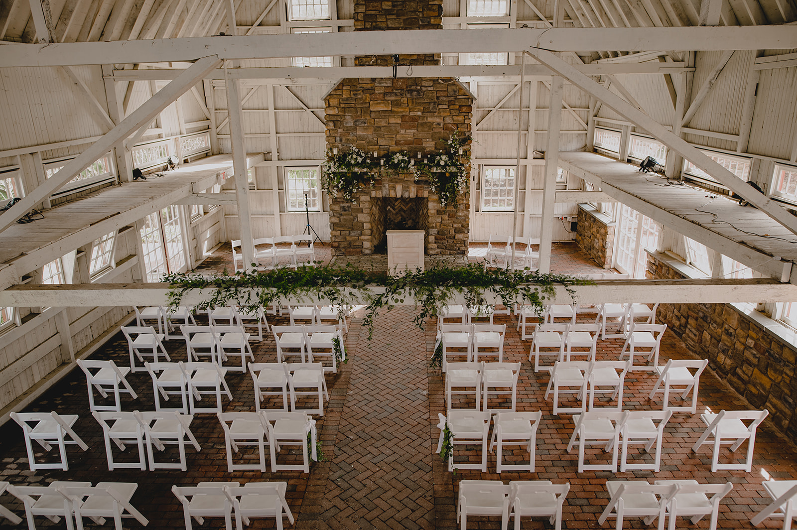 view from balcony inside barn at Ashford Estate