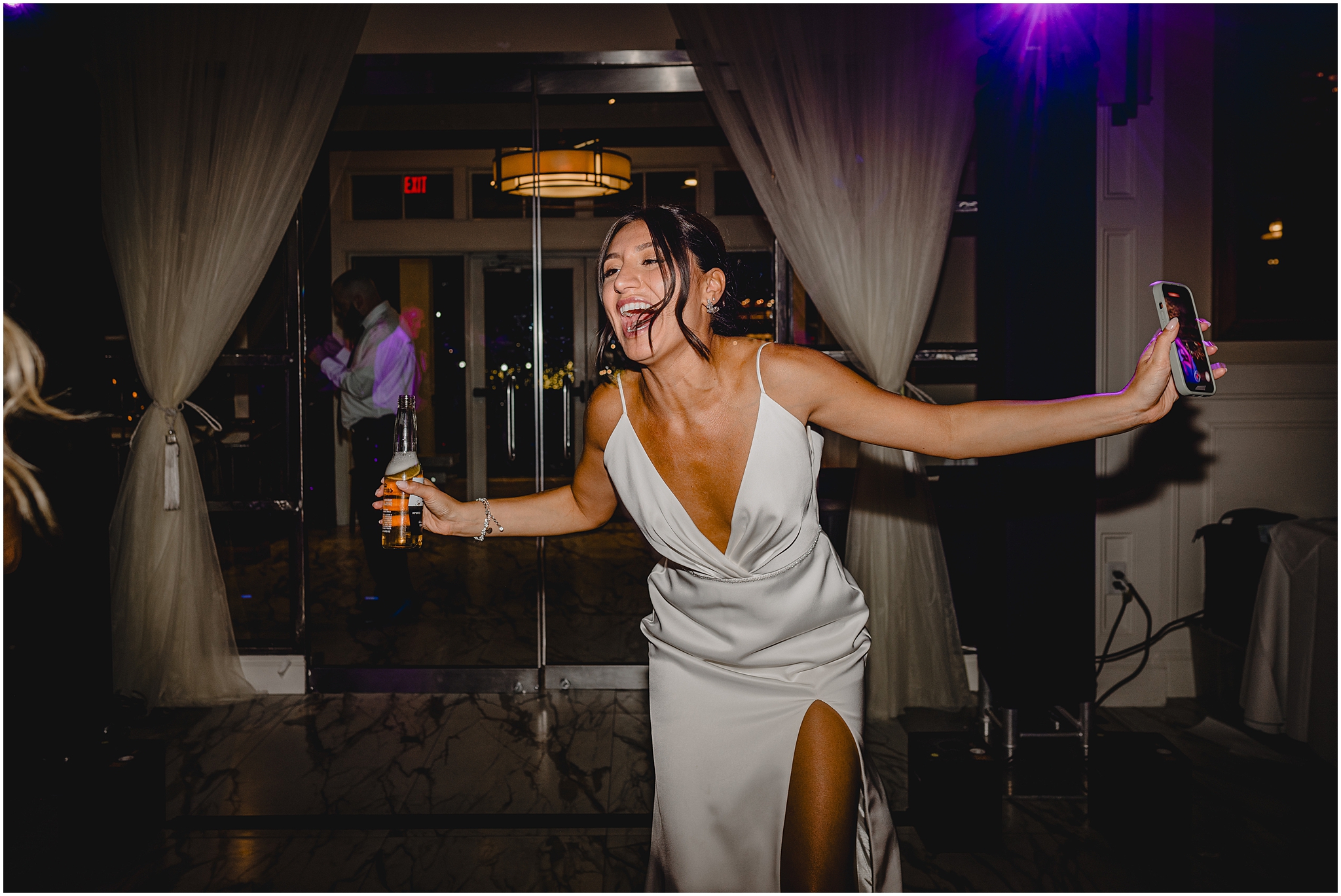 bride dances during Liberty House wedding reception