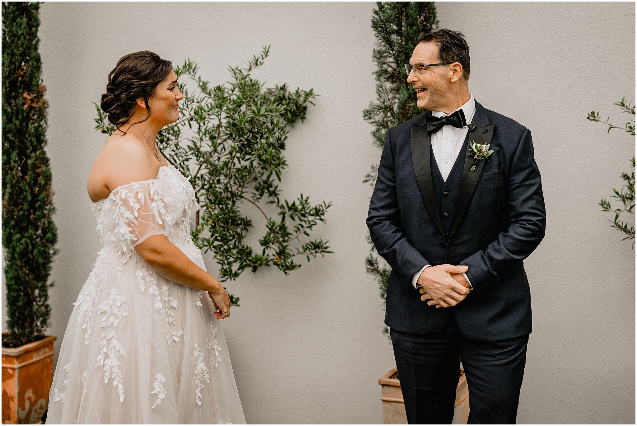 dad reacts to seeing bride outside the Perona Farms Reserve