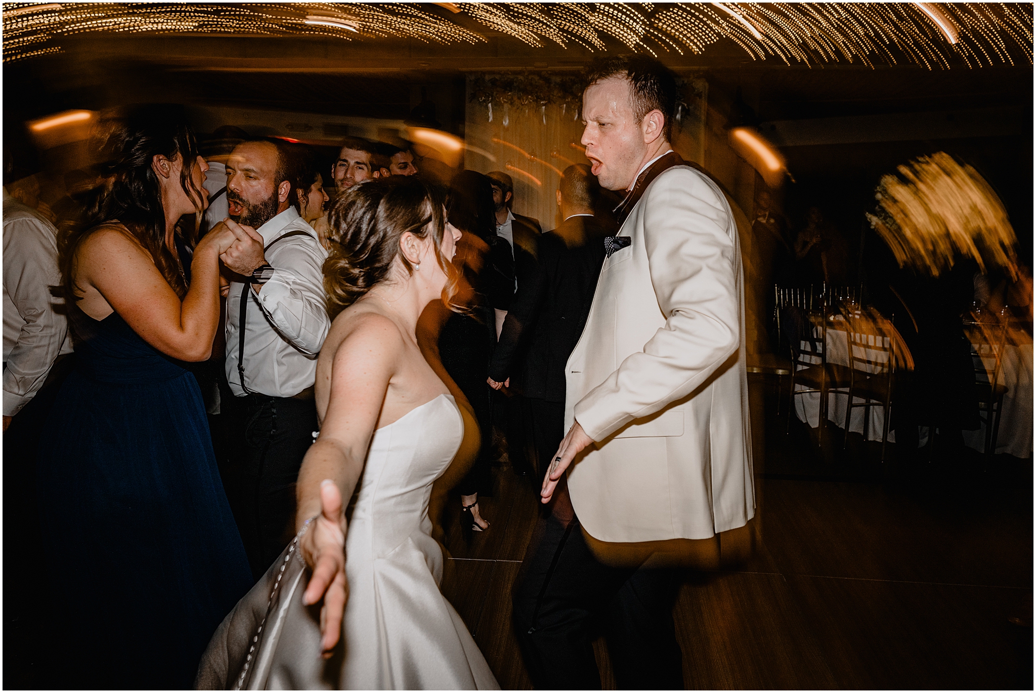 newlyweds dance during Tarrytown NY wedding reception