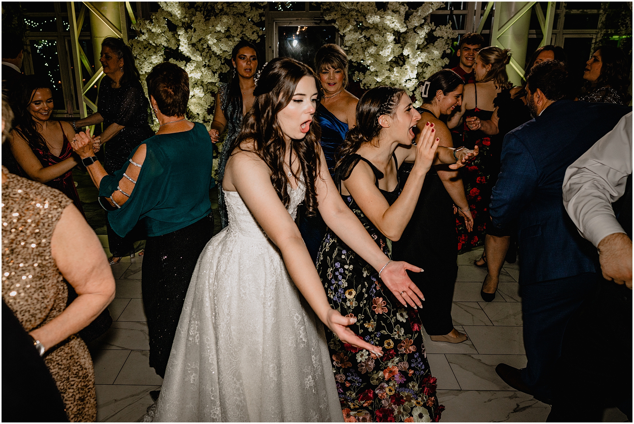 bride dances during wedding reception in Morristown NJ