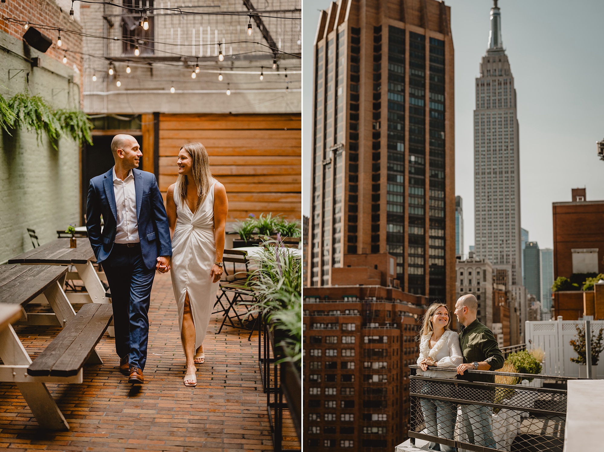 couple walks through restaurant in Murray Hill neighborhood