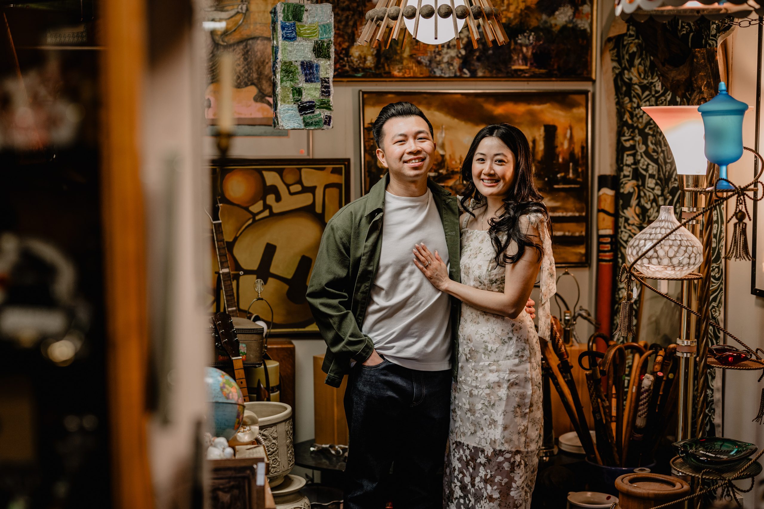 couple at the antique shop