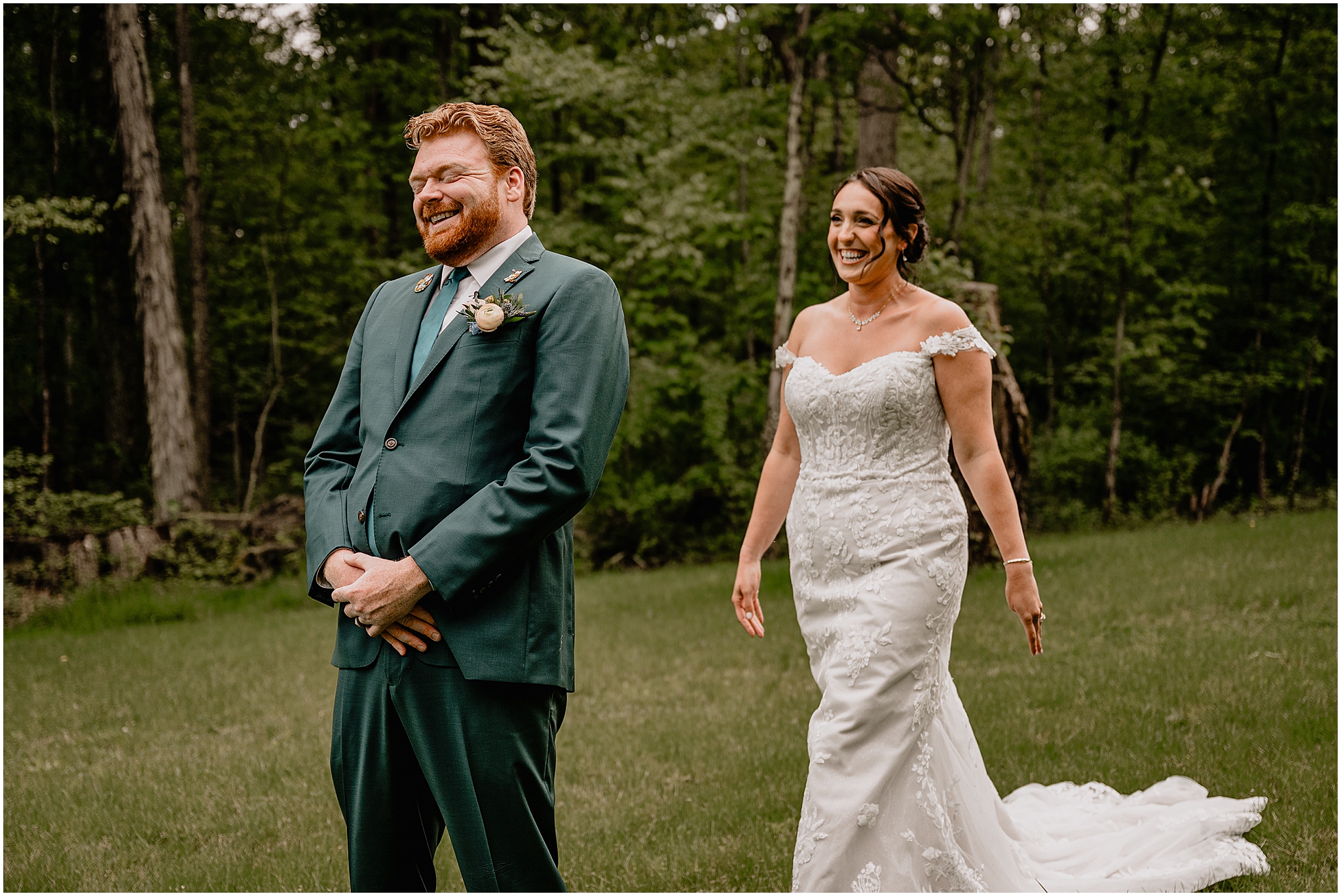 couple's first look at the Camp Lindenmere