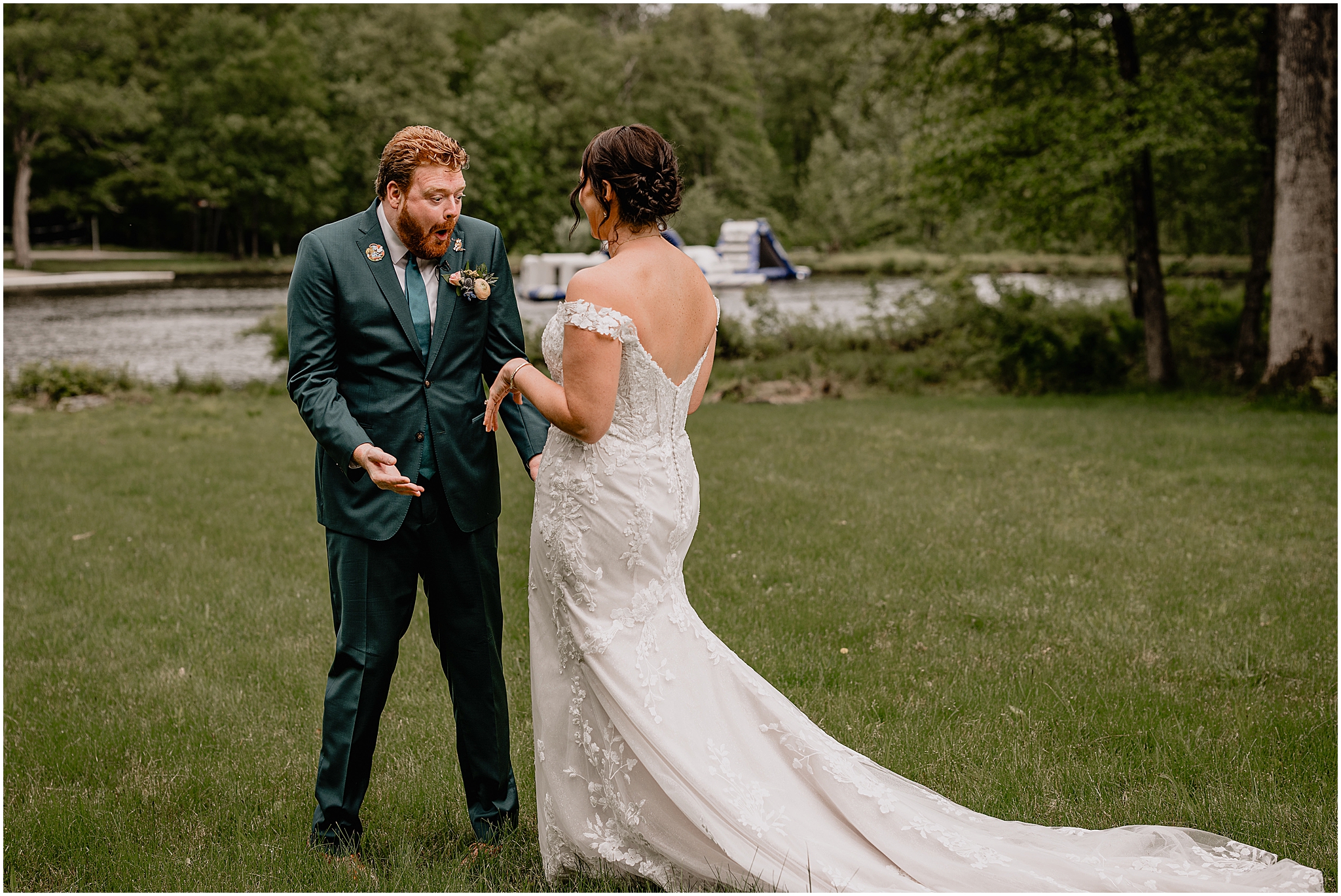 couple's first look at the Camp Lindenmere