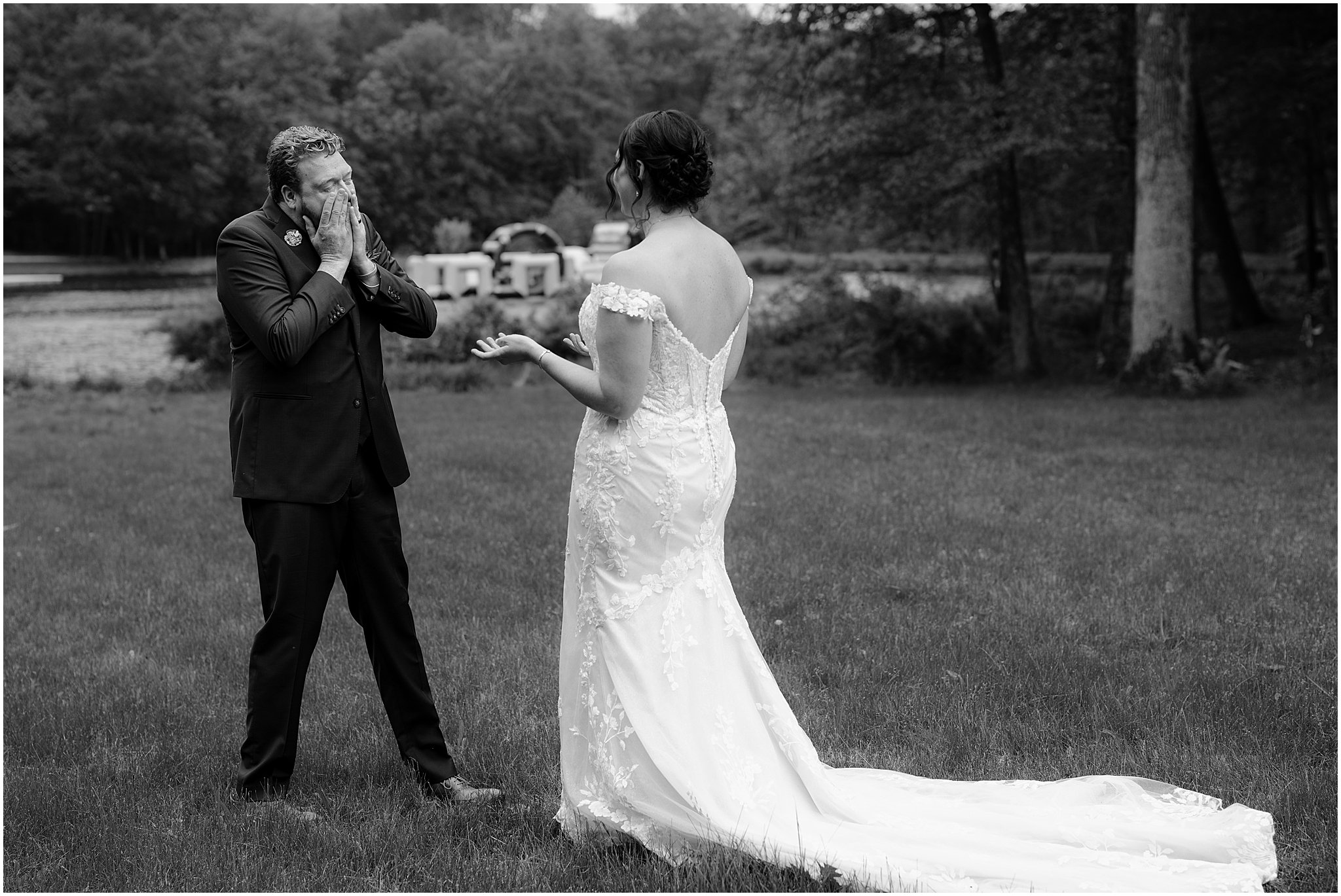 couple's first look at the Camp Lindenmere