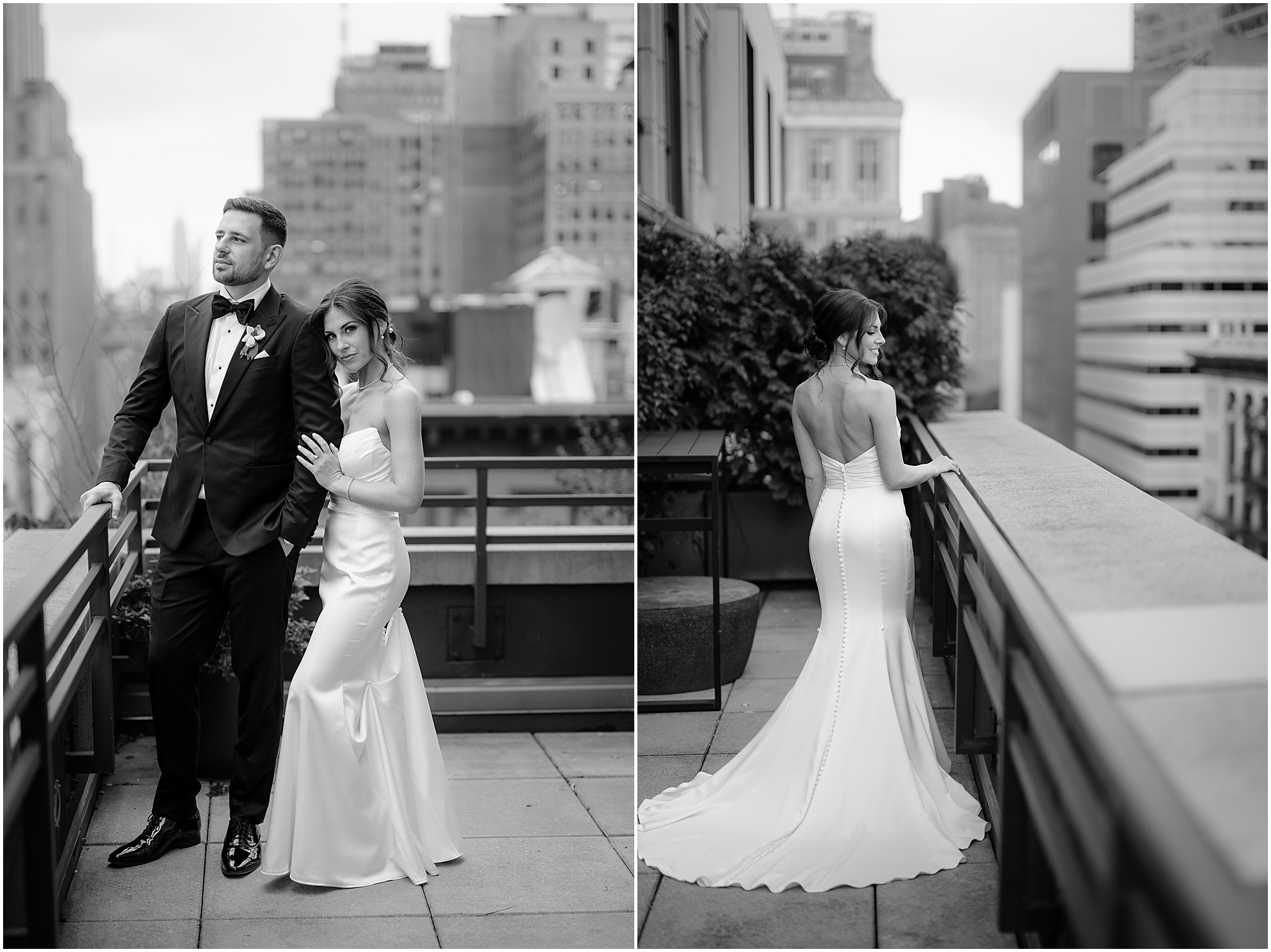 couple for their Tribeca Rooftop wedding