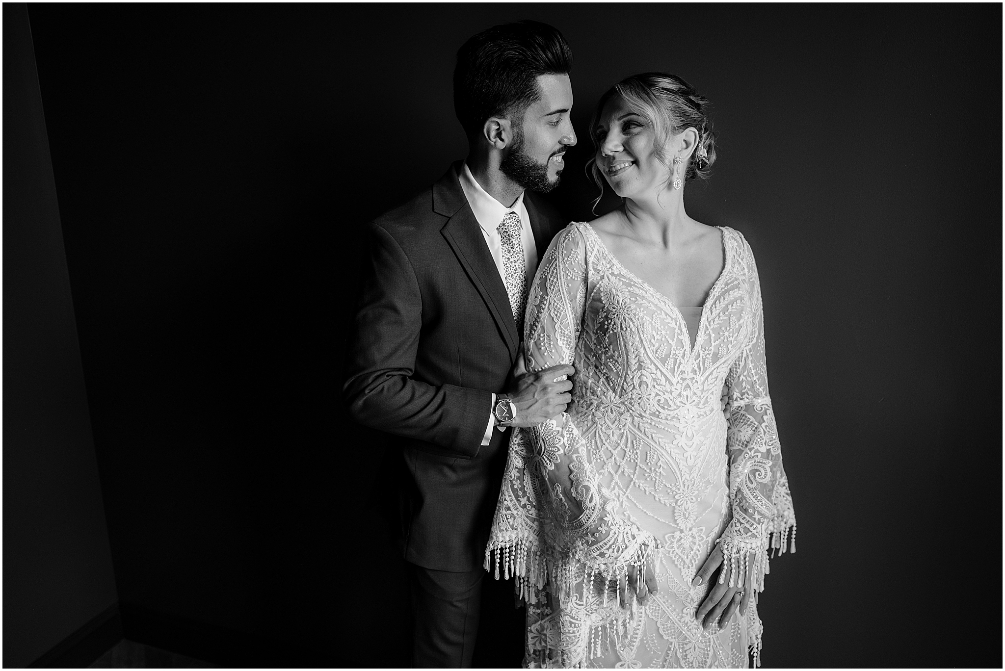 Stunning couple portrait at their Unforgettable Porta Montclair Wedding.