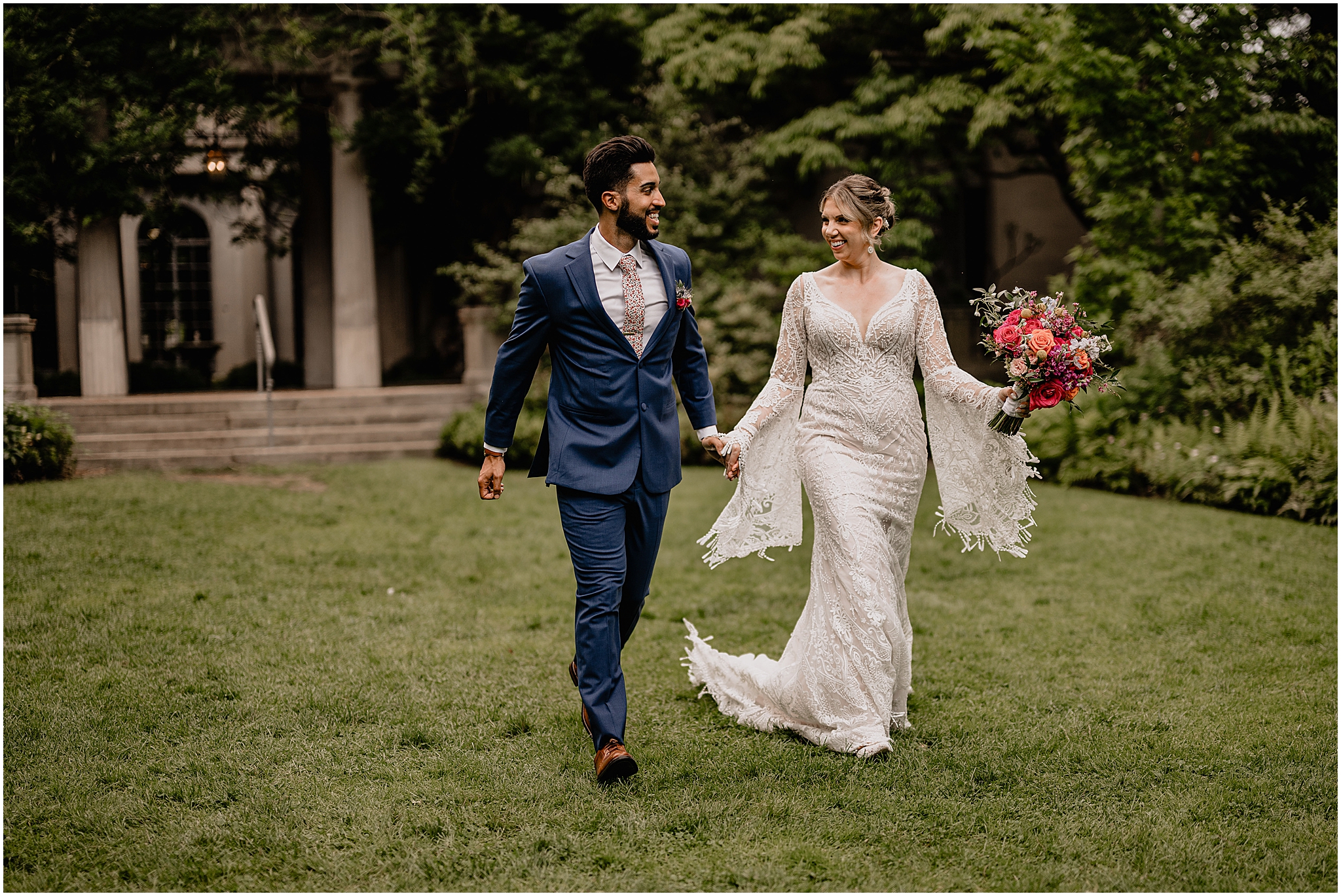 Joyful couple portraits at their Unforgettable Porta Montclair Wedding.