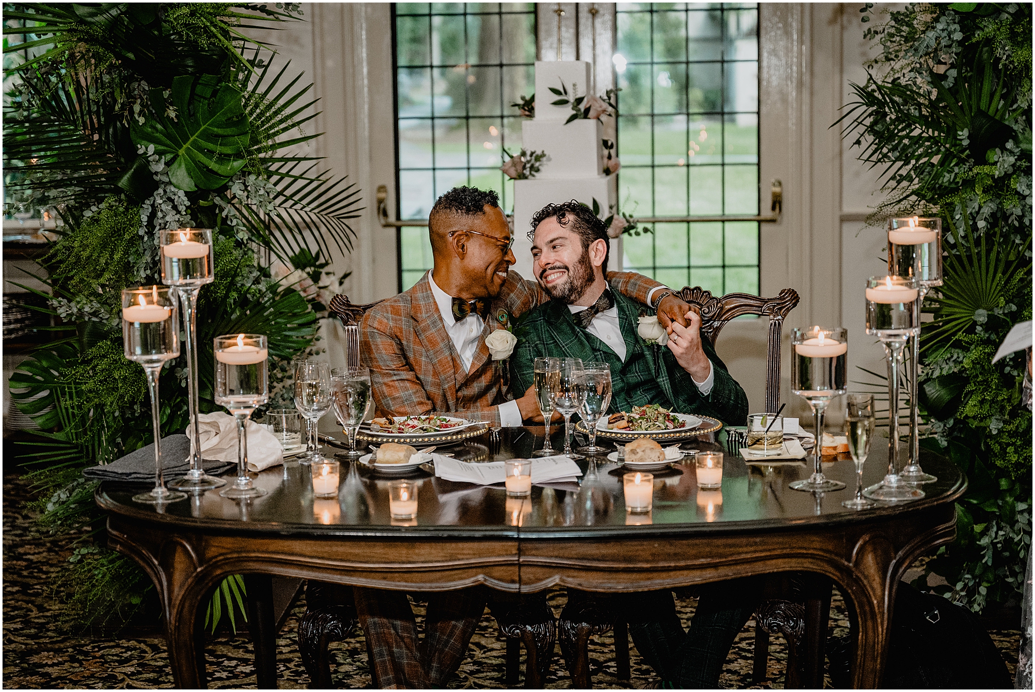 Couple happily laughing during their Joyful Pleasantdale Chateau Wedding, capturing an emotional and heartfelt moment.
