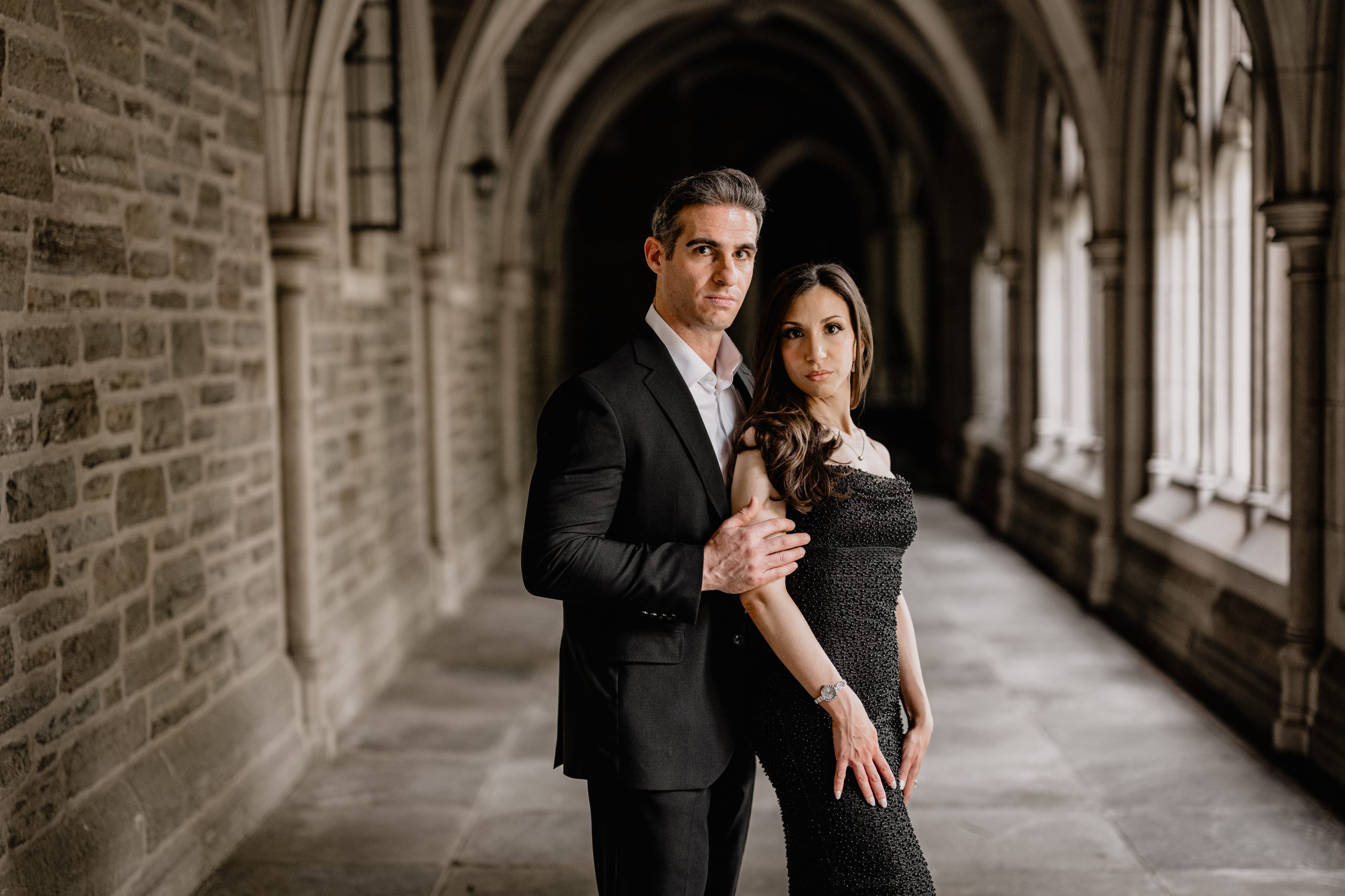 Couple during their Princeton University engagement session.