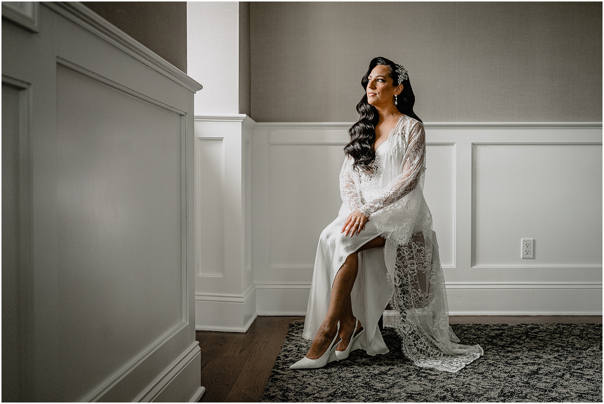 Bride portrait at their Wedding at the Tilling House in Eatontown, NJ