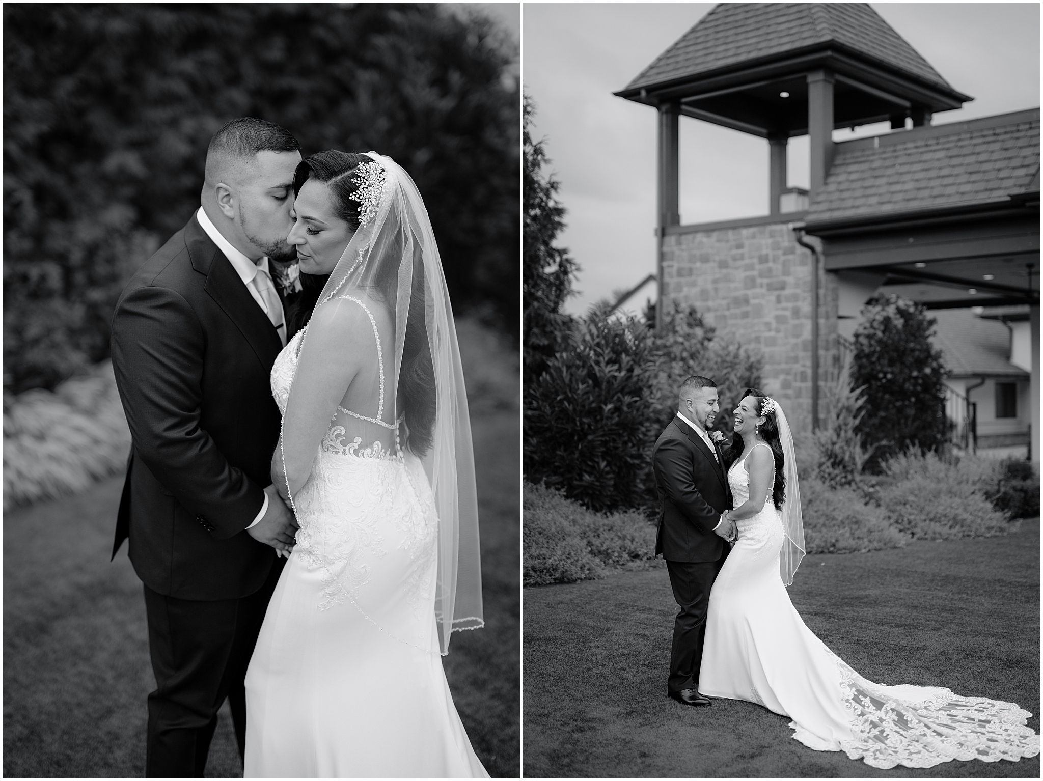 Bride and groom portrait at their Wedding at the Tilling House in Eatontown, NJ